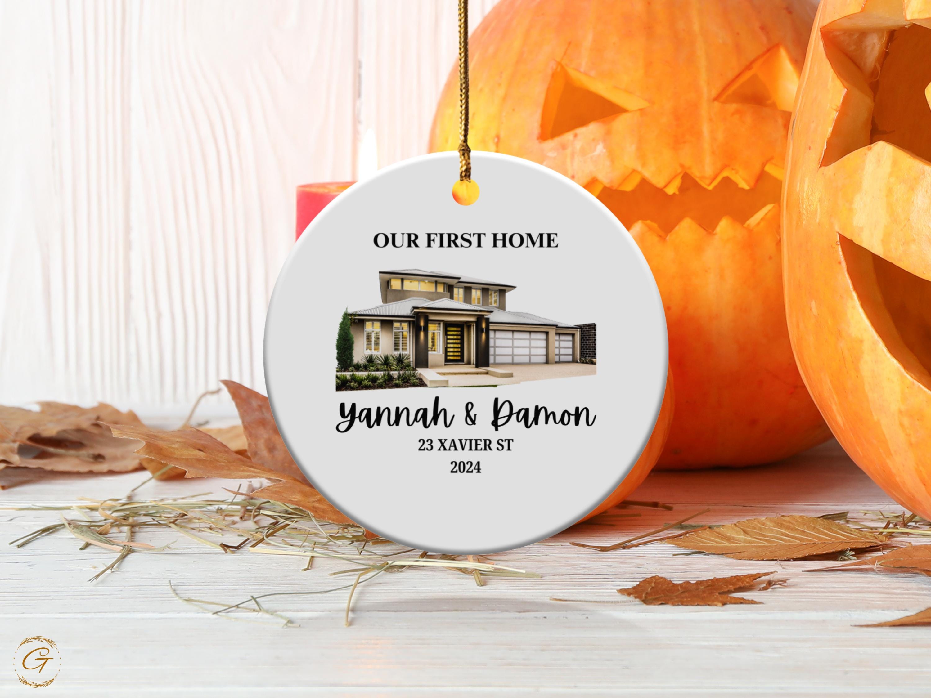Personalized First Home Ornament, Custom Housewarming Gifts, New Homeowner Keepsake, House Photo Ornament, Home Sweet Home Gift for Neighbor