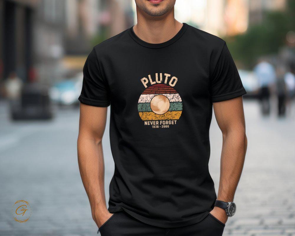 Retro Shirt Pluto Never Forget T-Shirt Nostalgic Planet Tee
