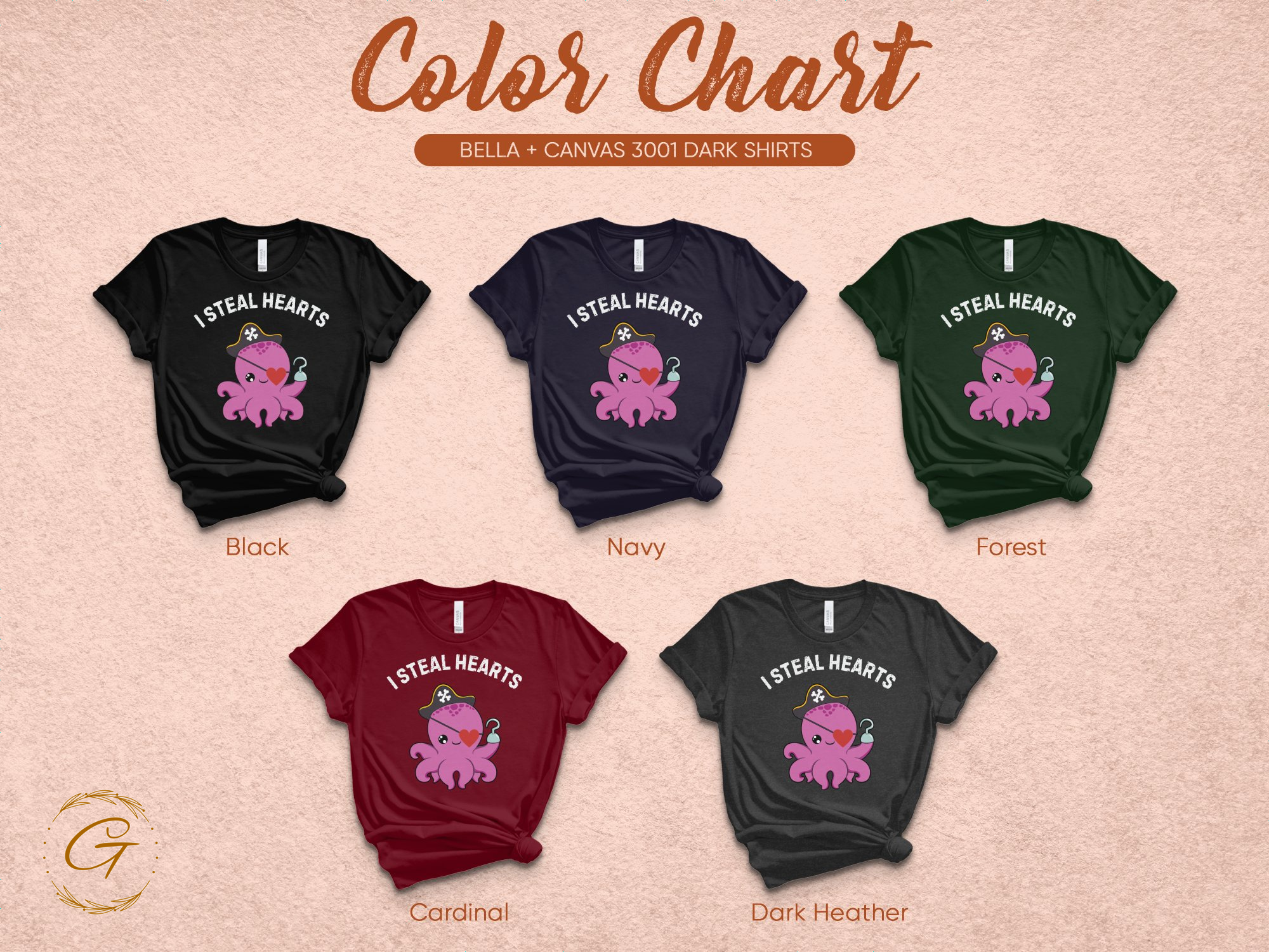 Cute Octopus Graphic I Steal Hearts T-shirt product