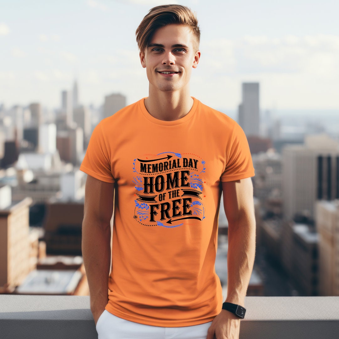Memorial Day "Home of the Free" T-Shirt – Patriotic American Flag Graphic Tee