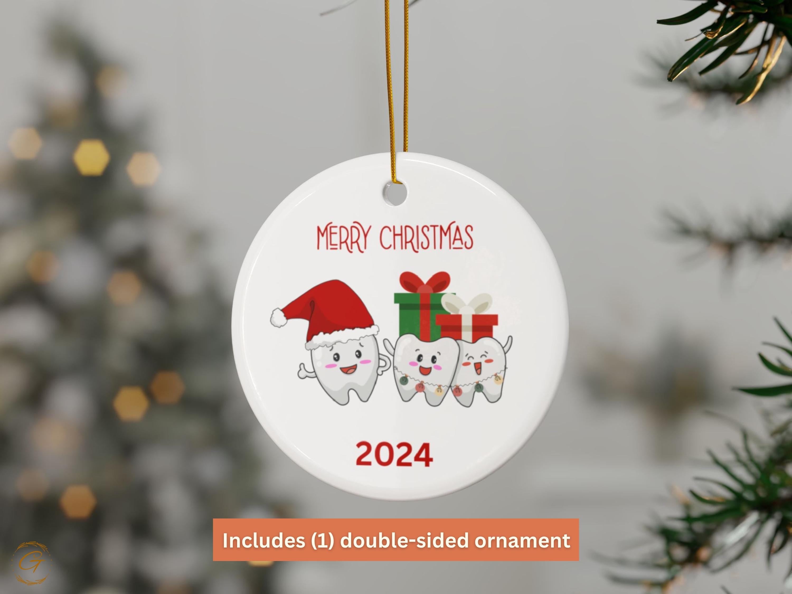 Dentist Christmas 2024 Ornaments, Cute Tooth Family Xmas Ornament