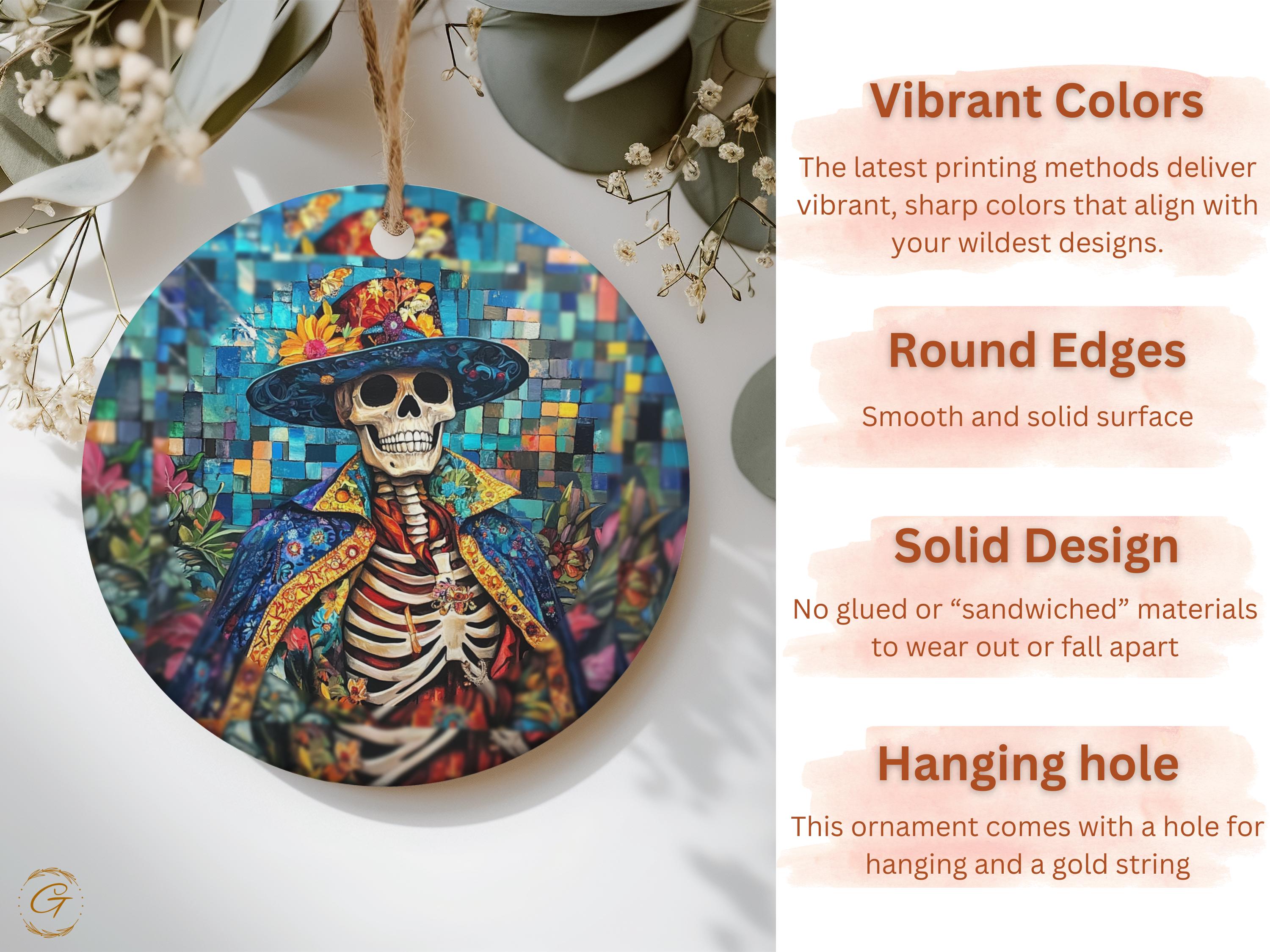 Day of the Dead Skeleton Ornament, Mexican Holiday Gift Decor