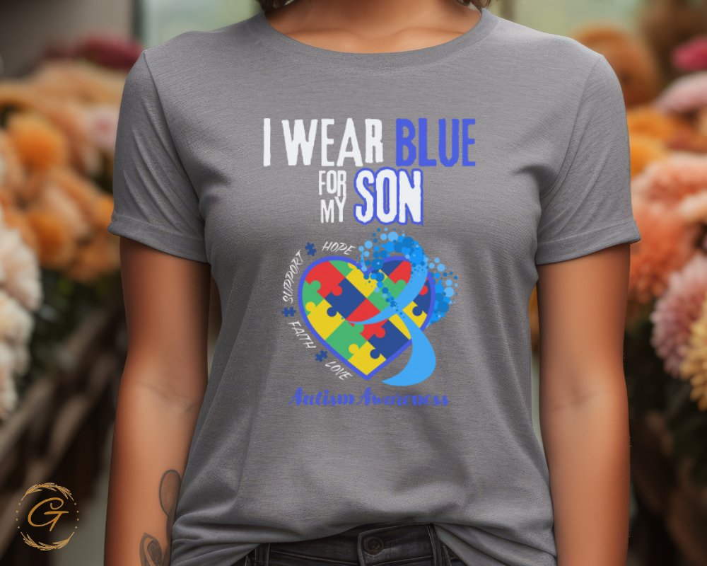 I Wear Blue for My Son Autism Awareness T-shirt product type
