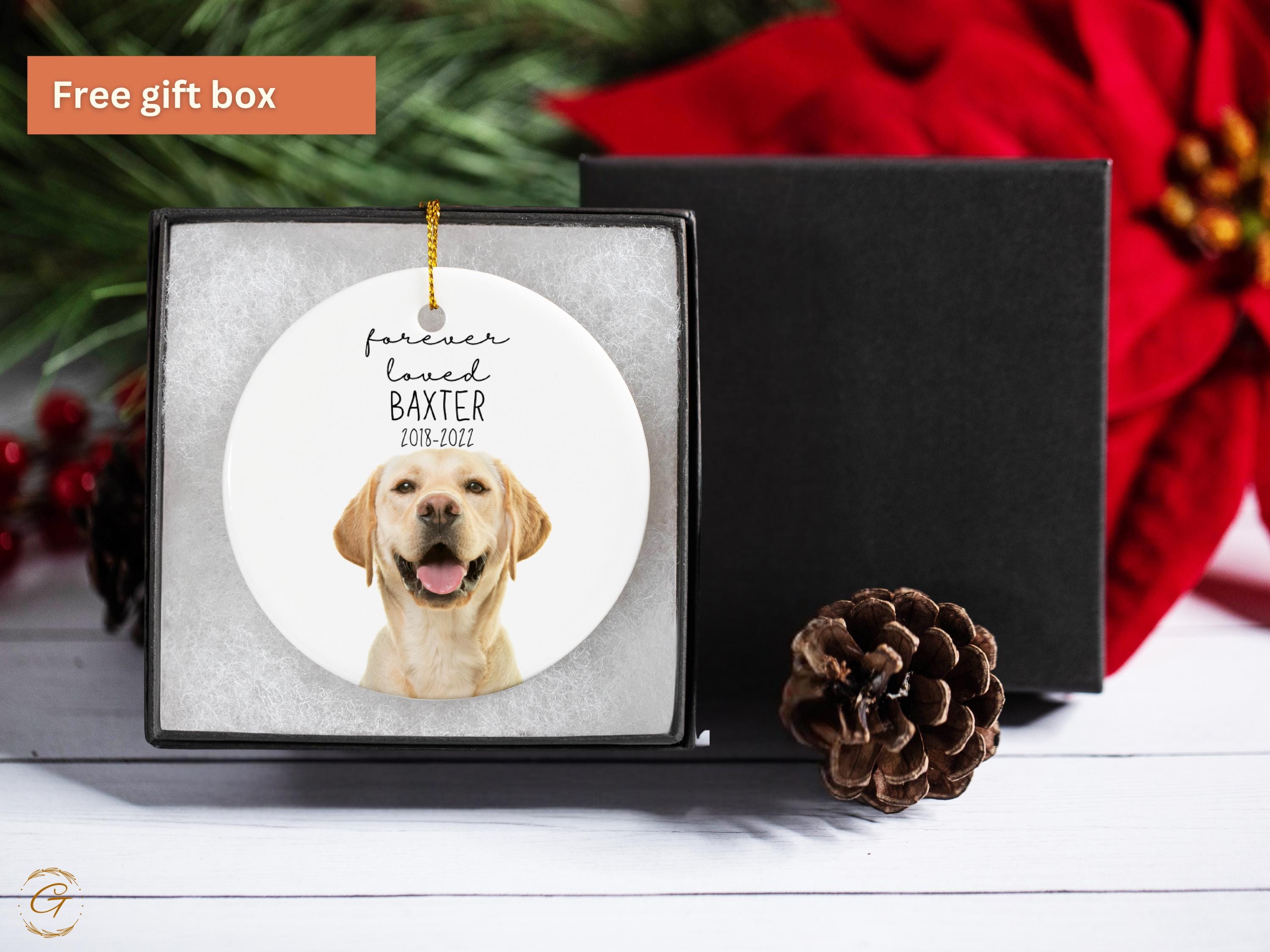Personalized Memorial Dog Ornament, Custom Dog Photo Ornament, Dog Memorial Christmas Ornament, Pet Loss Gift, Personalized Dog Pet Memorial