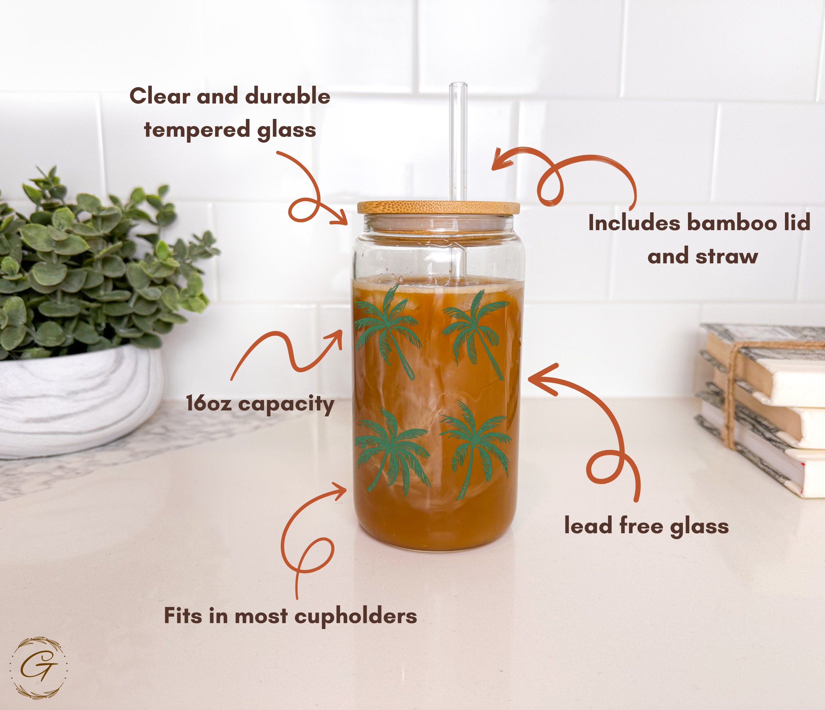 16oz Tropical Palm Trees Libbey Cup