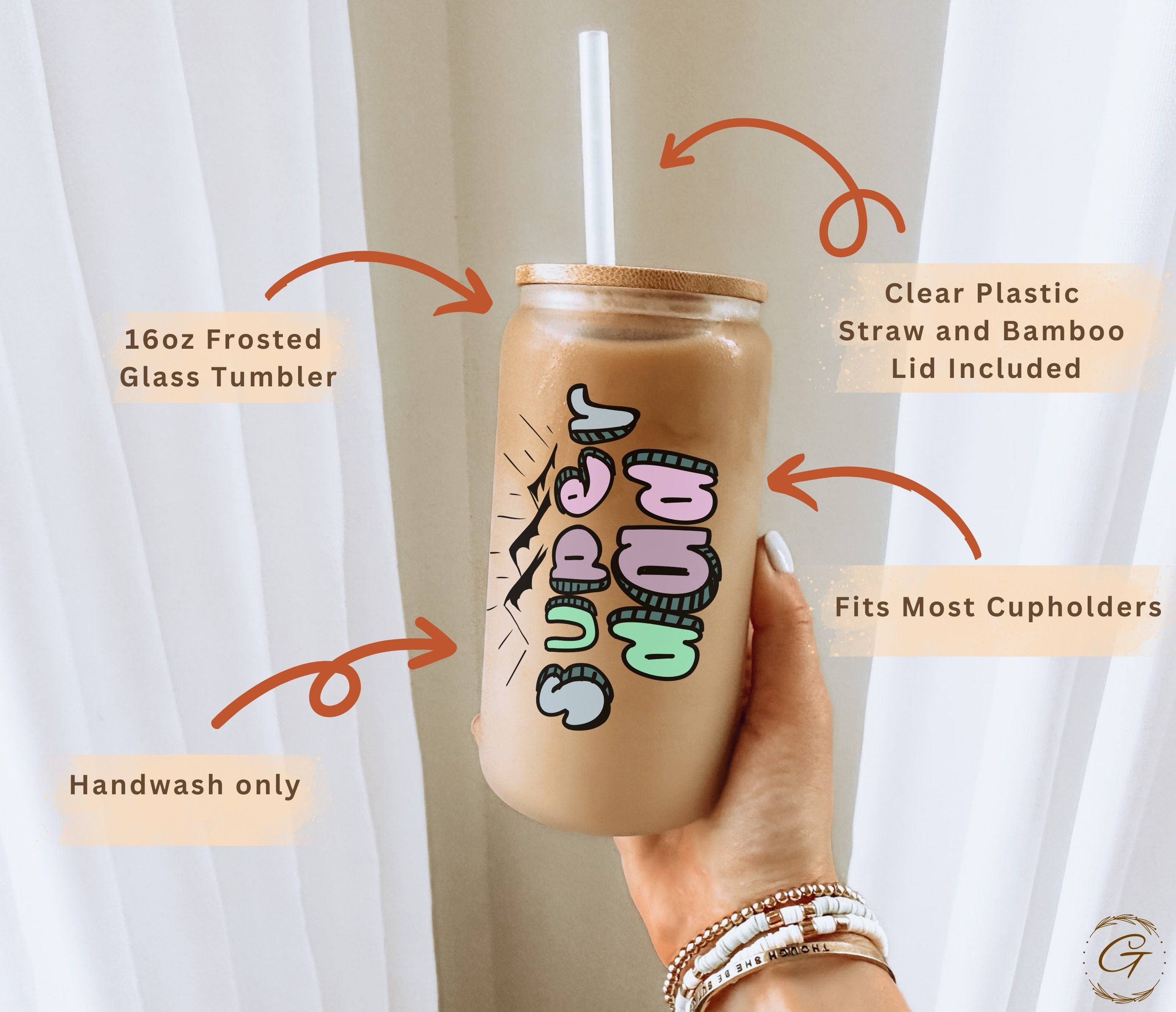 Super Daddy Personalized Frosted Glass 16oz Cup - Daily Use Father's Day