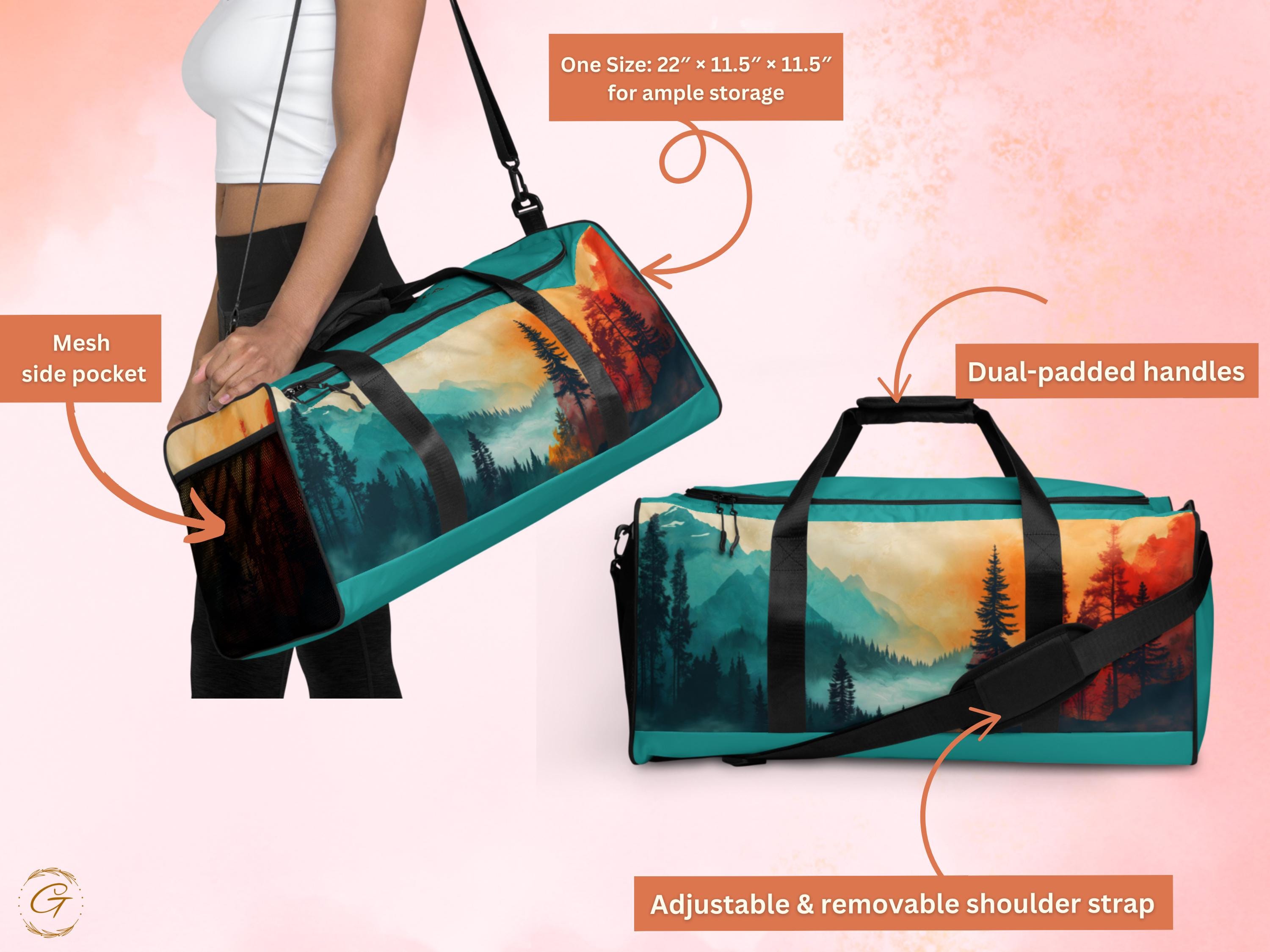 Mountain View AOP Duffel Bag - Nature-Inspired Gym Bag, Travel Bag Weekender, Scenic Outdoor Sports Bag, Durable for Men & Women, Ideal Gift