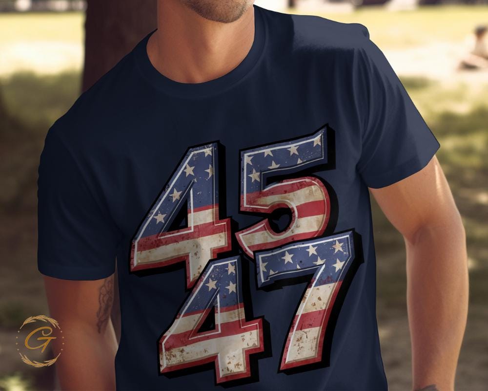 45 47 American Flag Design Tee