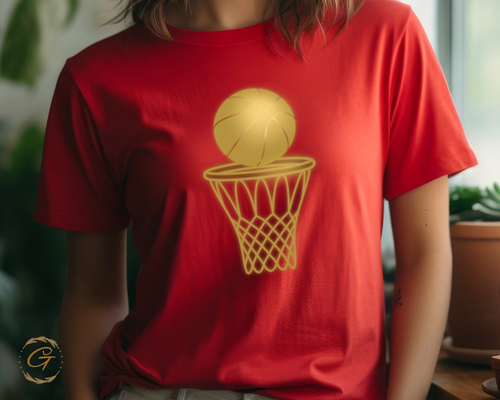 Vibrant Glow Basketball Design T-Shirt product