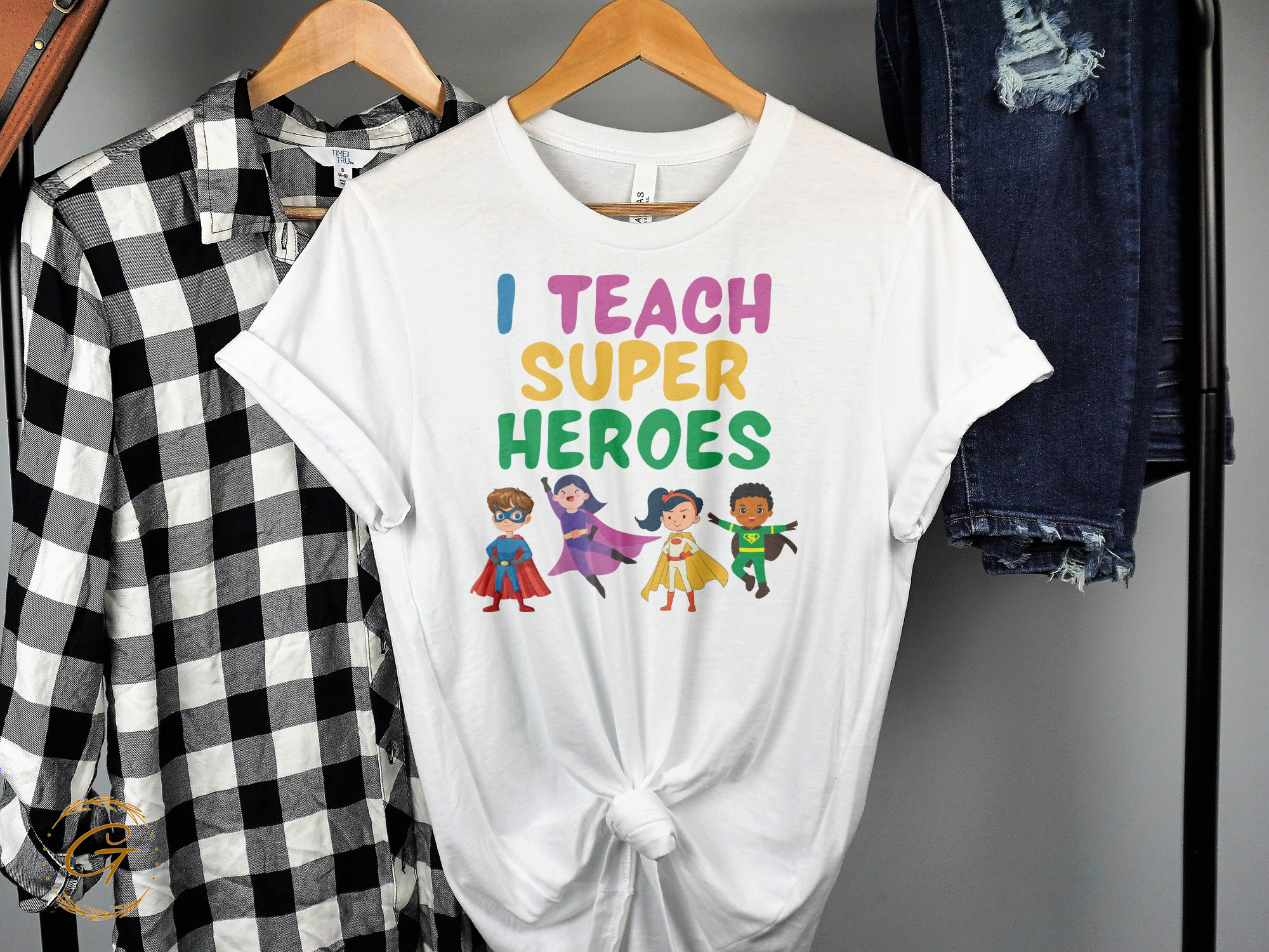I Teach Superheroes Graphic White T-Shirt product
