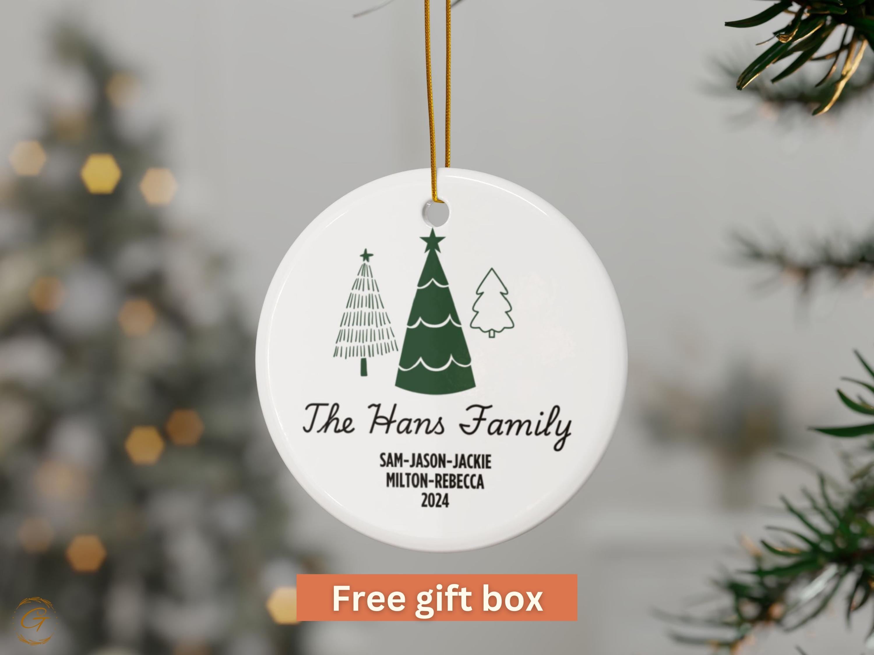 Personalized Family Christmas Ornament, Custom Family Name Holiday Decorations, Christmas Tree Ornament 2024, Family Keepsake Ornament Gifts