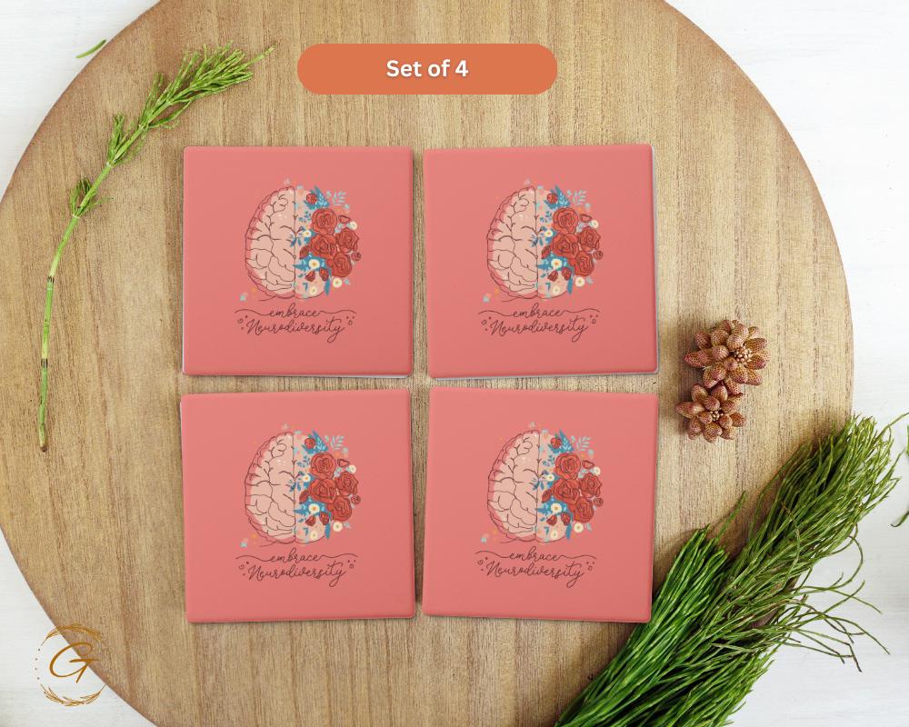 Embrace Neurodiversity Square Soapstone Coasters
