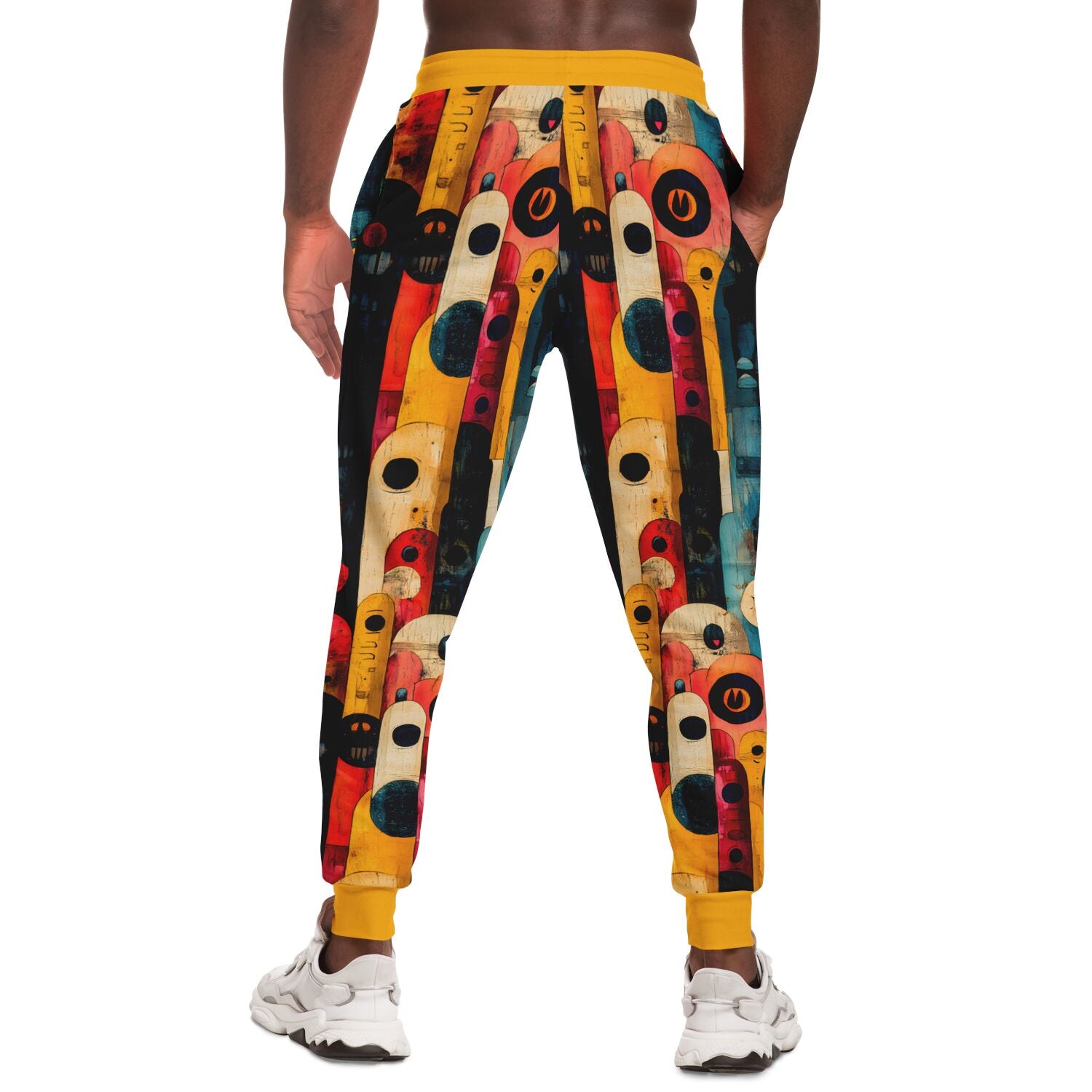 Abstract Retro Art Joggers – Bold Colorful Sweatpants for Men & Women