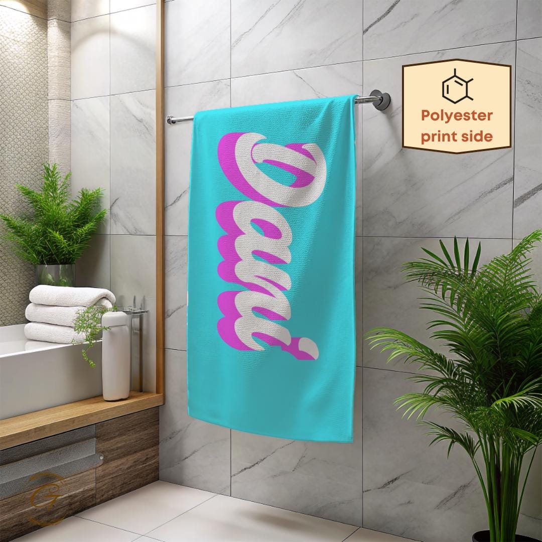 Colorful Beach Towel with Custom Name