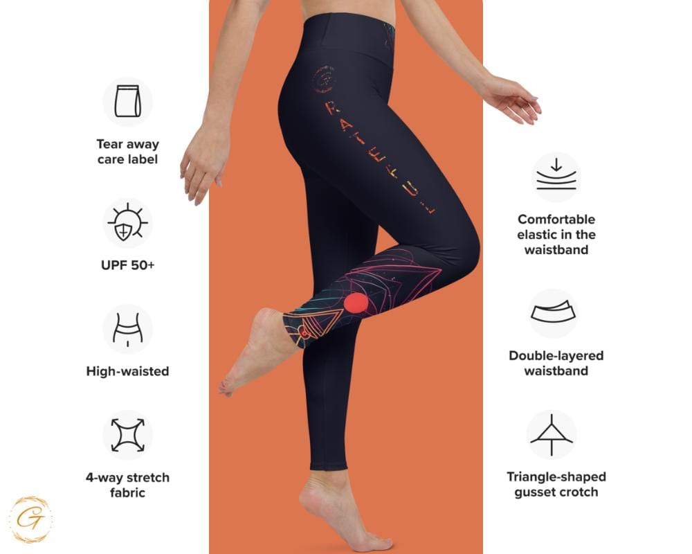 Retro AOP Futuristic Yoga Leggings & Shorts | Sci-Fi Workout Pants for Women | High-Waisted Activewear | Space-Themed Compression Yoga Tight