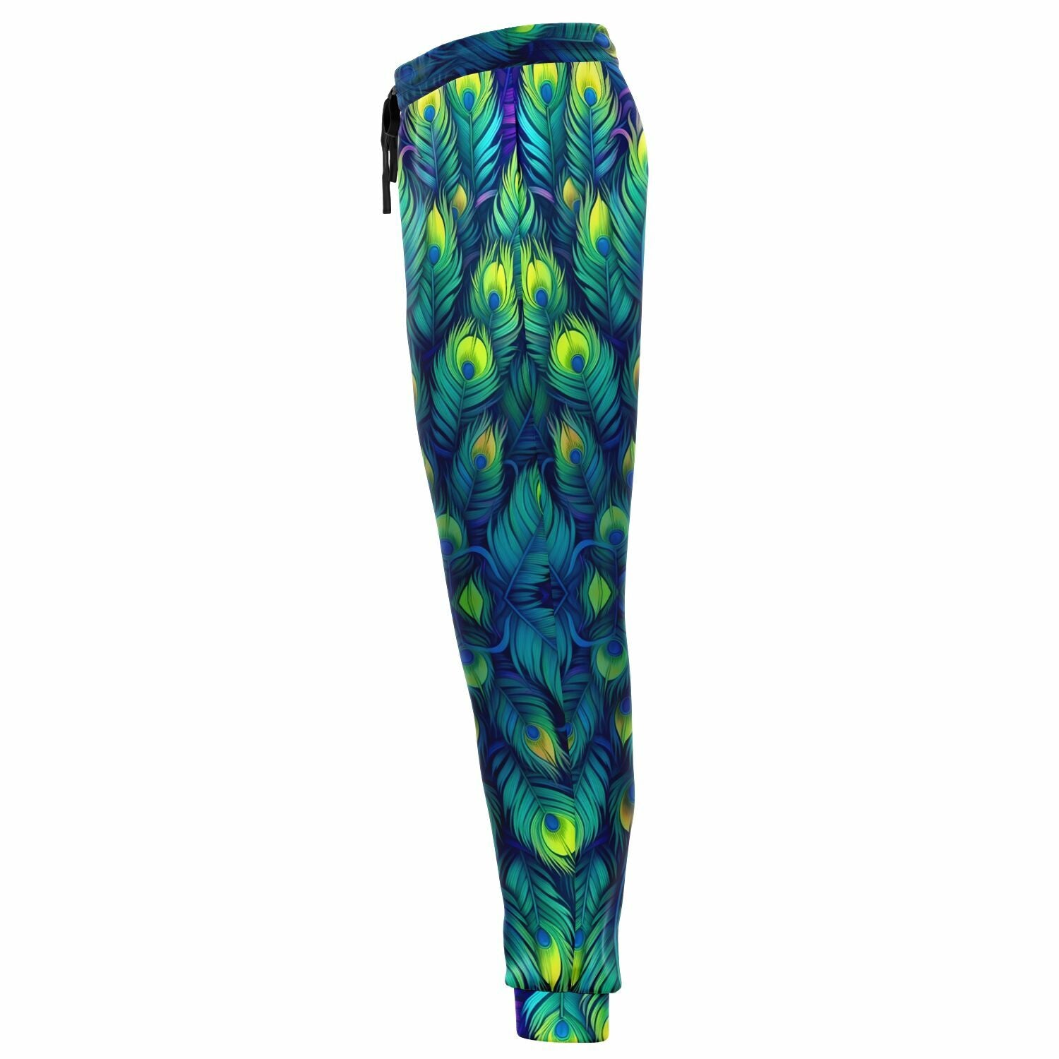 Peacock Feather Joggers – Vibrant Artistic Sweatpants