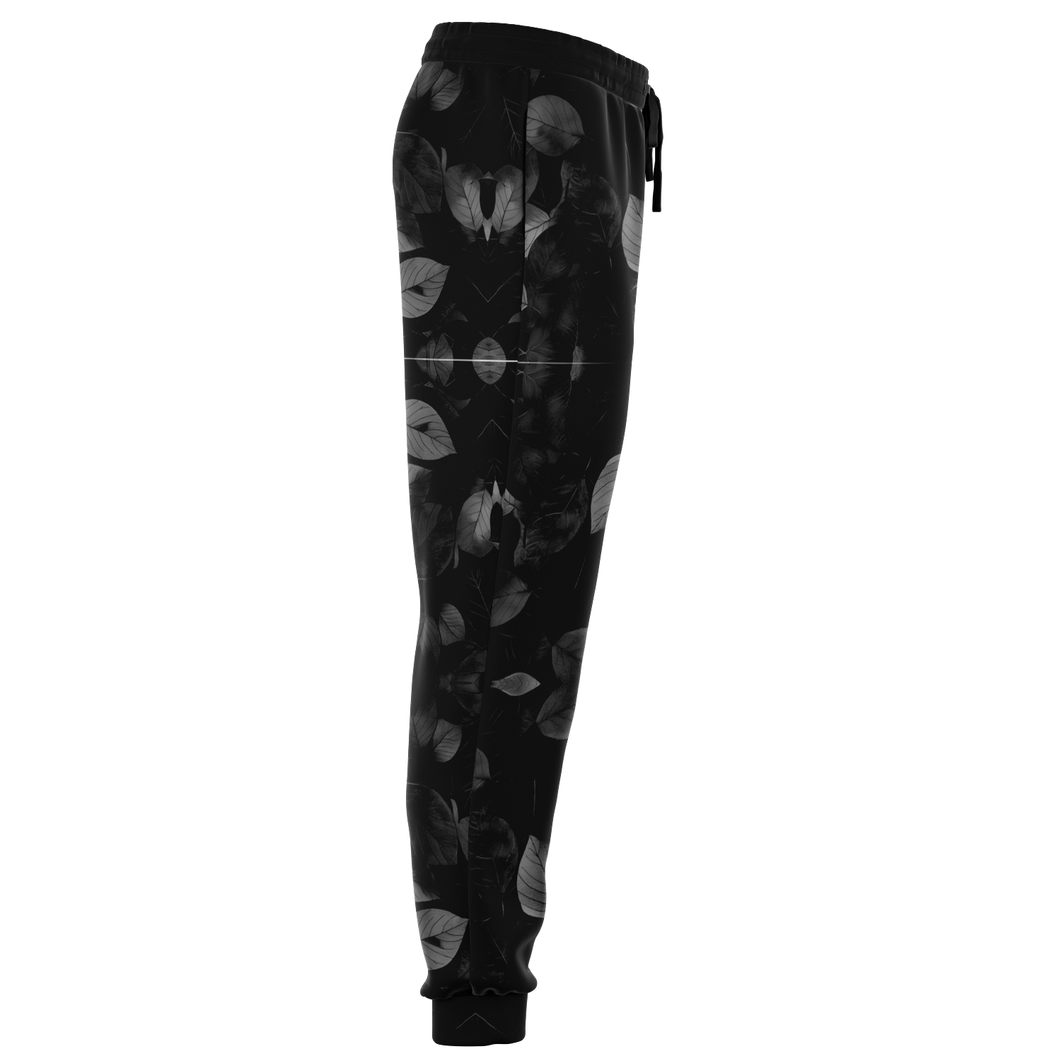 Two-Tone Leaf Print Joggers – Aesthetic Nature-Inspired Sweatpants