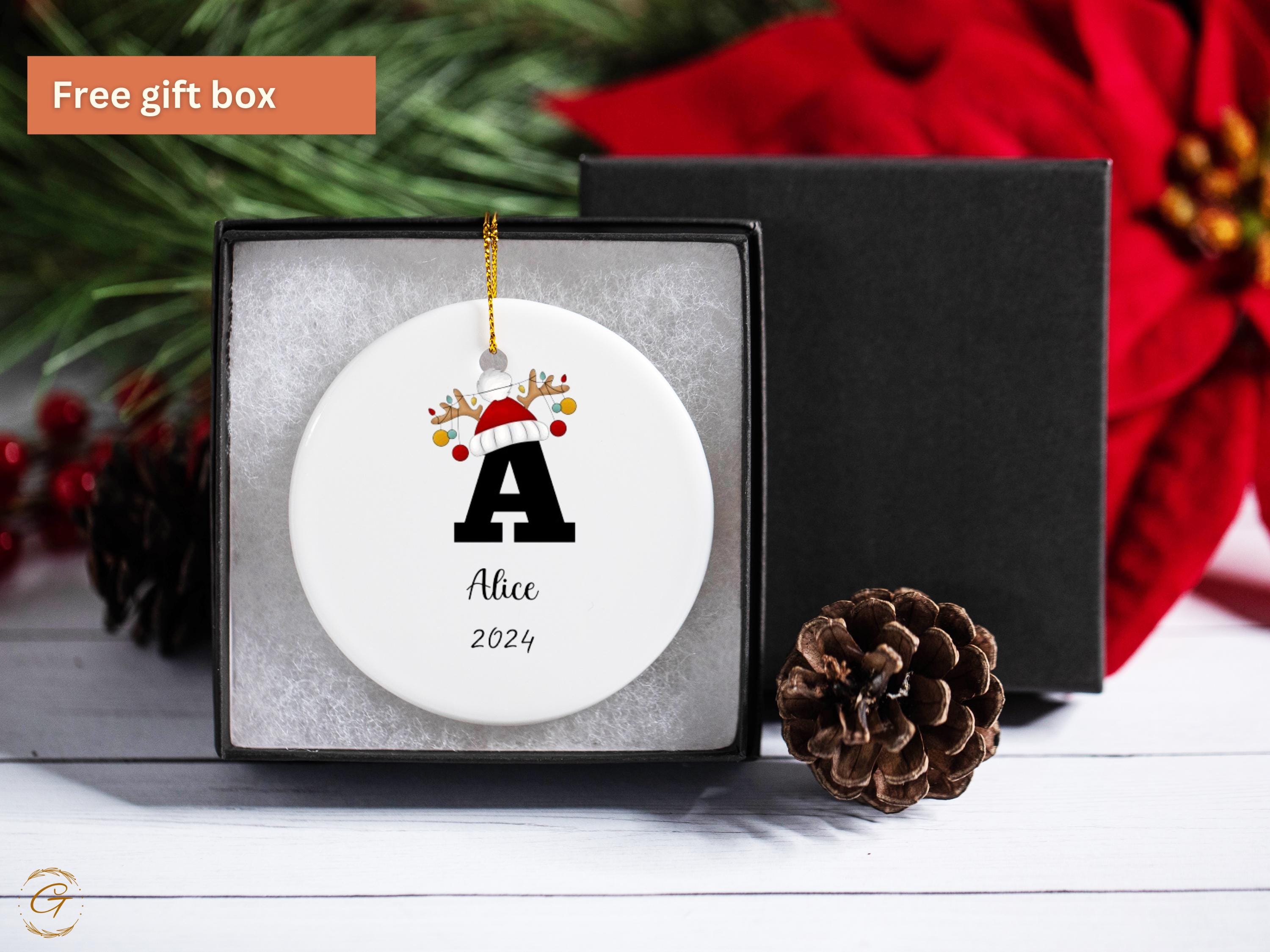 Personalized Letter Christmas Ornament, Initial Letter Holiday Decor, Festive Holiday Decorations, Custom Gift 2024, Handcrafted Hanging Art