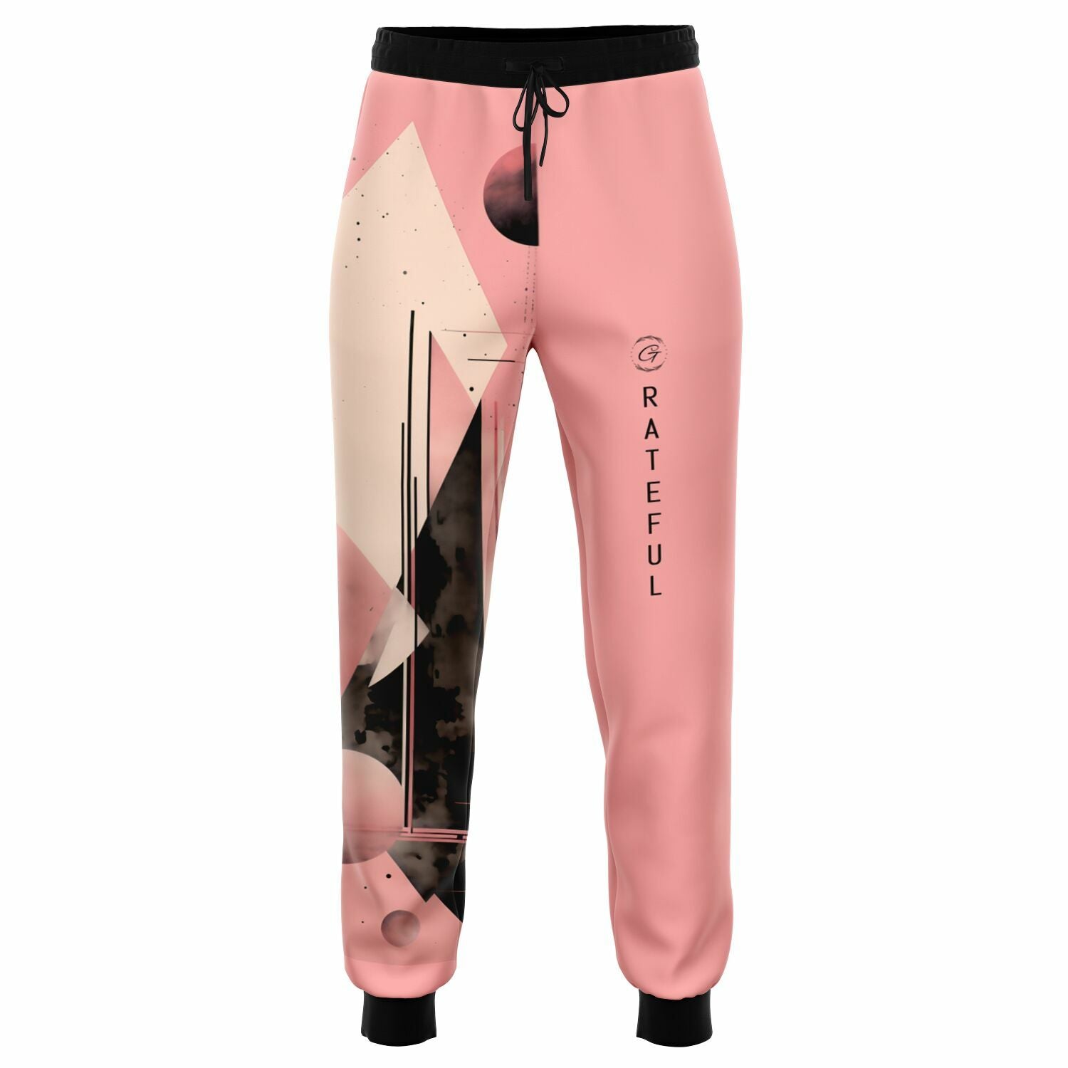 Pink Geometric Art Joggers – Abstract Minimalist Sweatpants