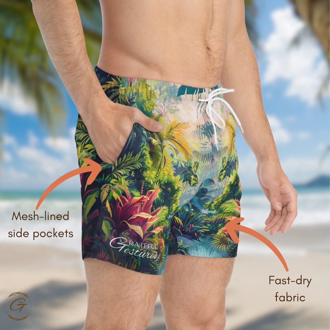 Rainforest Design Swim Shorts for Men (AOP)