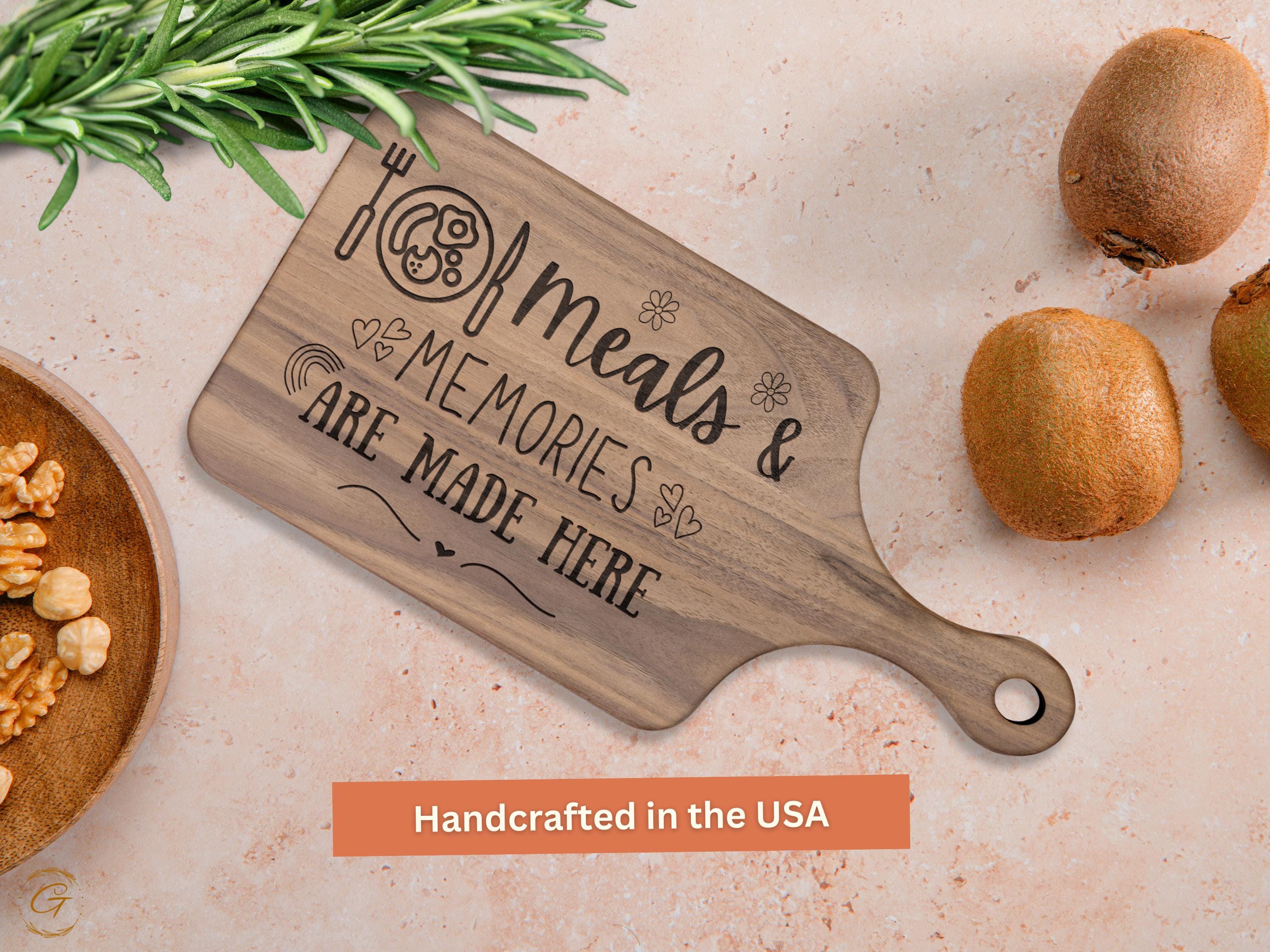 Meals & Memories Hardwood Cutting Board | Engraved Kitchen Gift