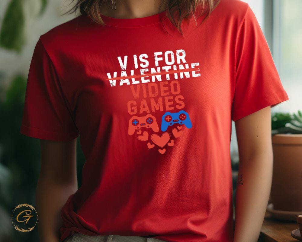 Valentine Retro Style Video Games Tee