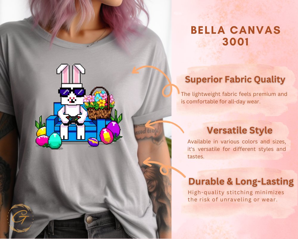 Retro Pixel Art Easter Bunny Graphic Tee product