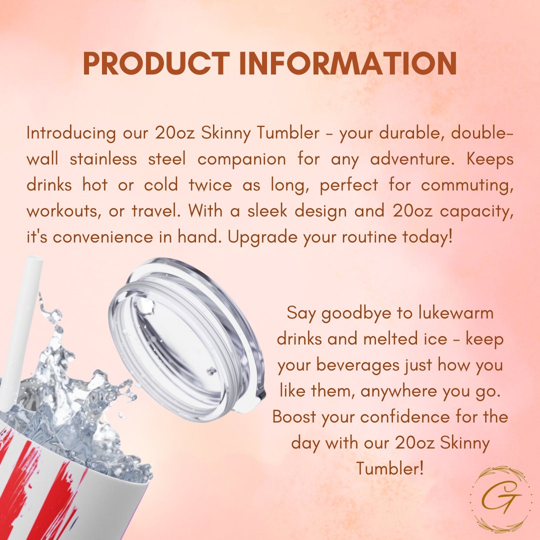 God Bless The USA 20oz Skinny Tumbler