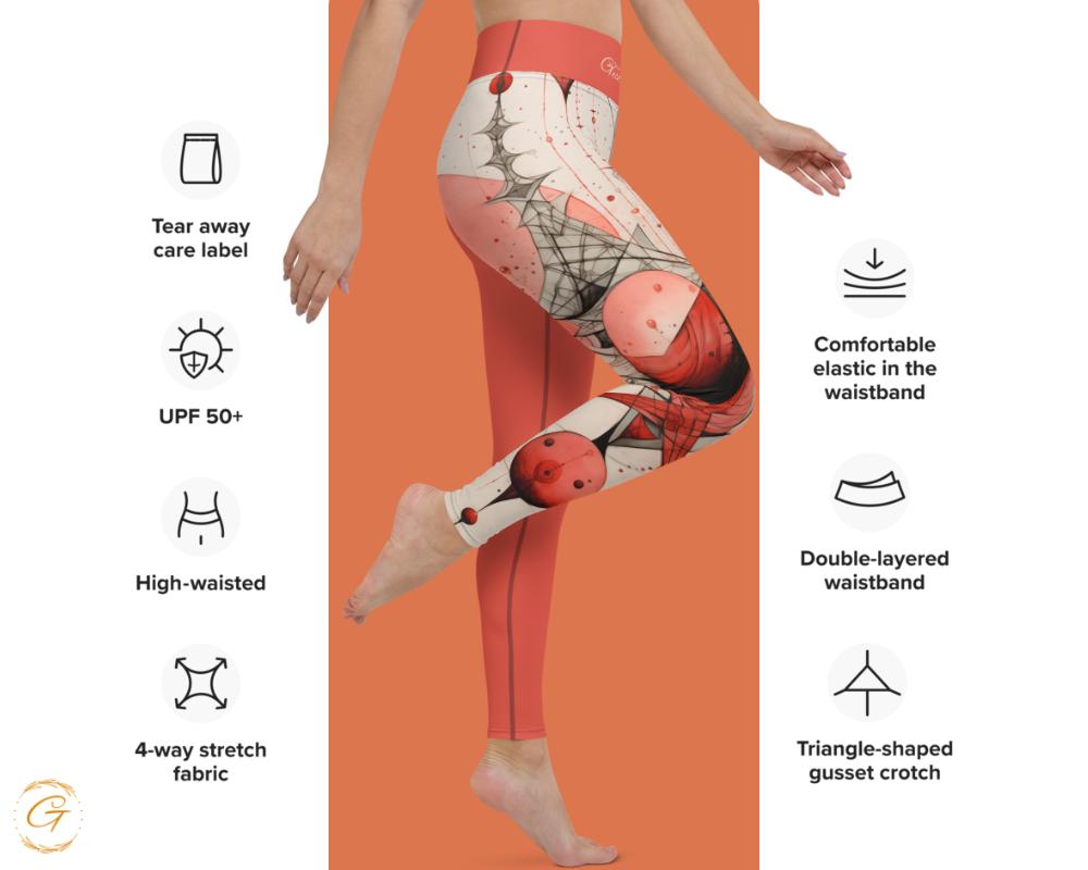 Ruby Alchemy AOP Yoga Leggings and Shorts Bold Activewear for Women High-Stretch Comfortable Perfect for Yoga Fitness and For Everyday Style