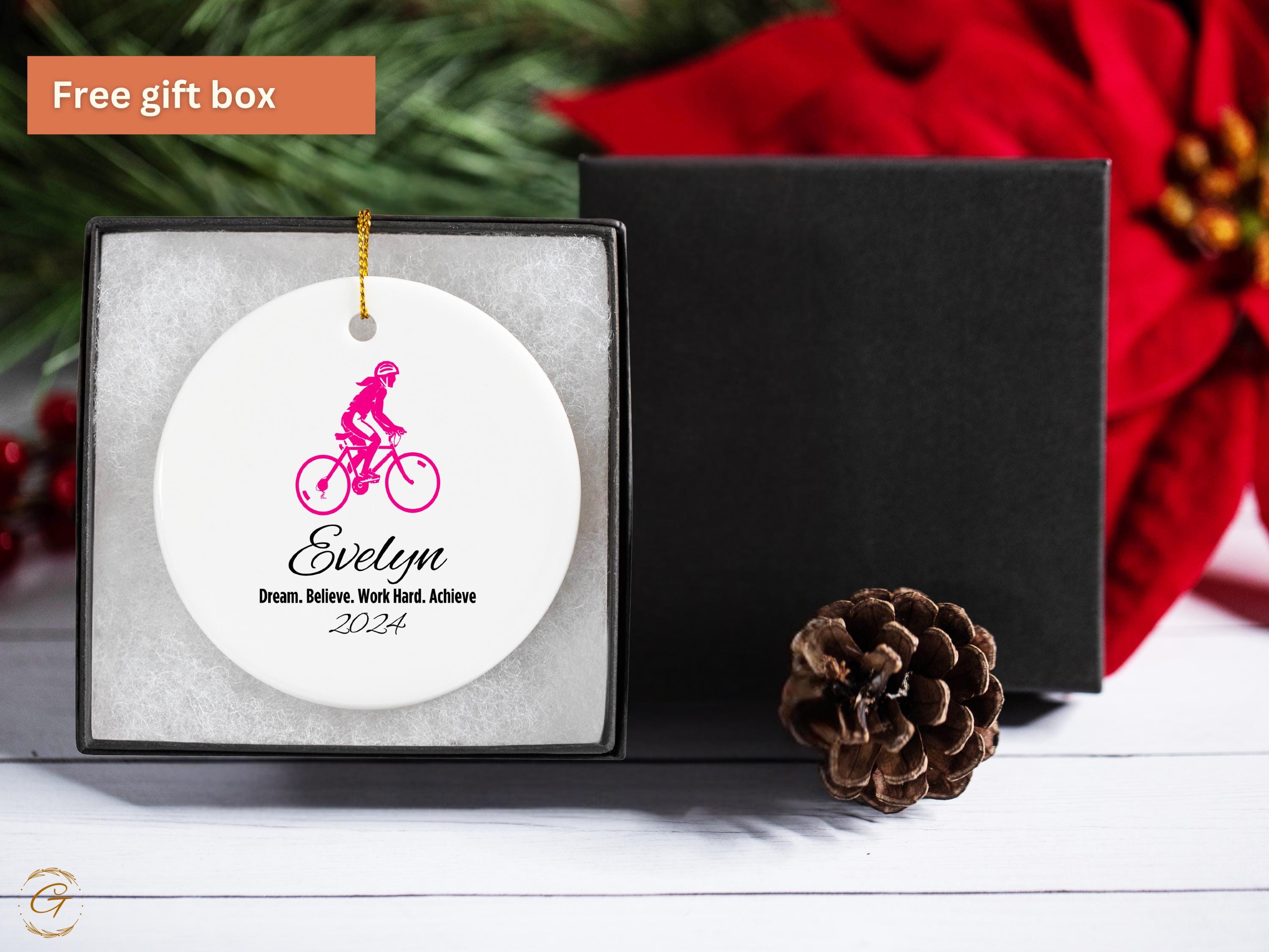 Personalized Cyclist Ornaments, Custom Name 2024 Ornament