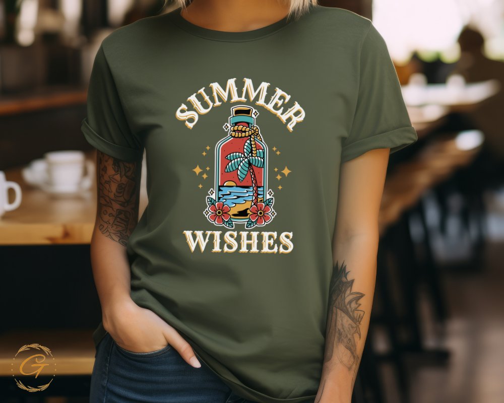 Summer Wishes Scenic Design Graphic Tee Shirt product type