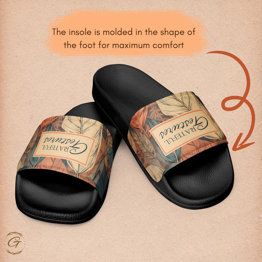Men’s Pastel Earth Floral Slides