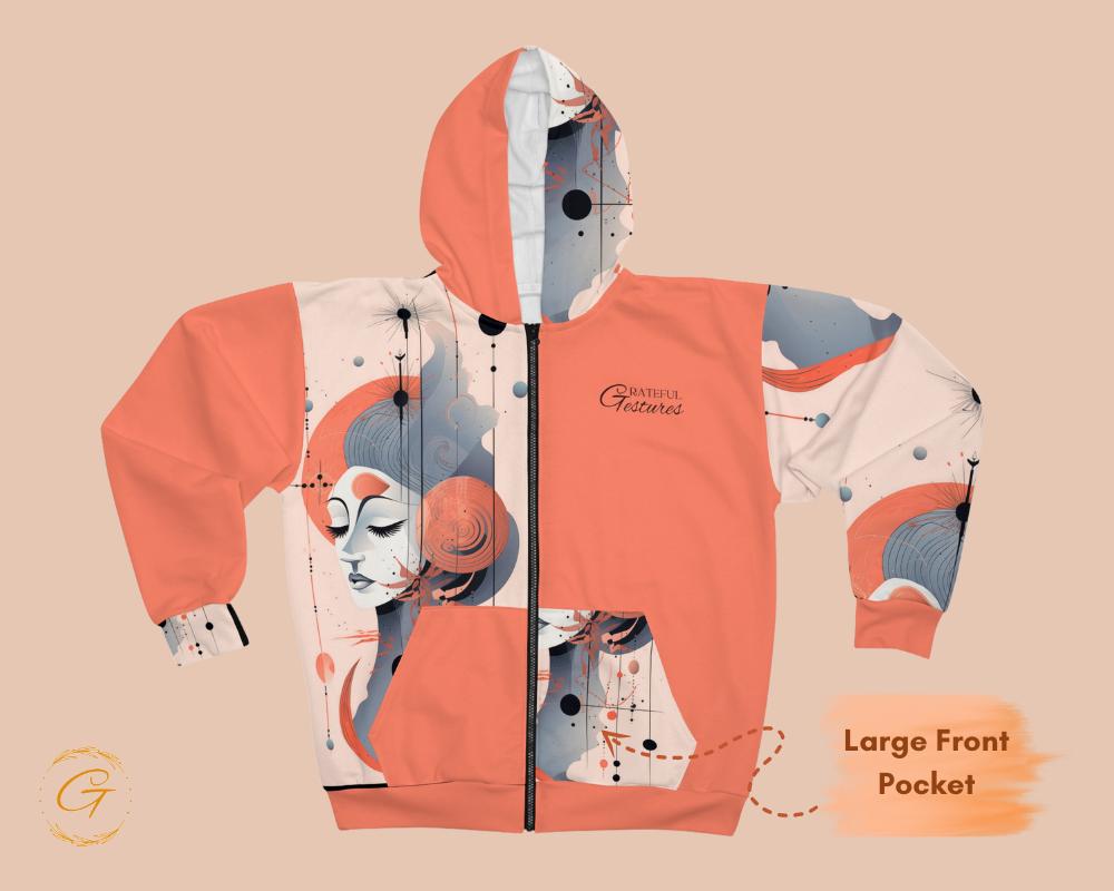 Quantum Pastel Design Unisex Zip Hoodie All-Over Print