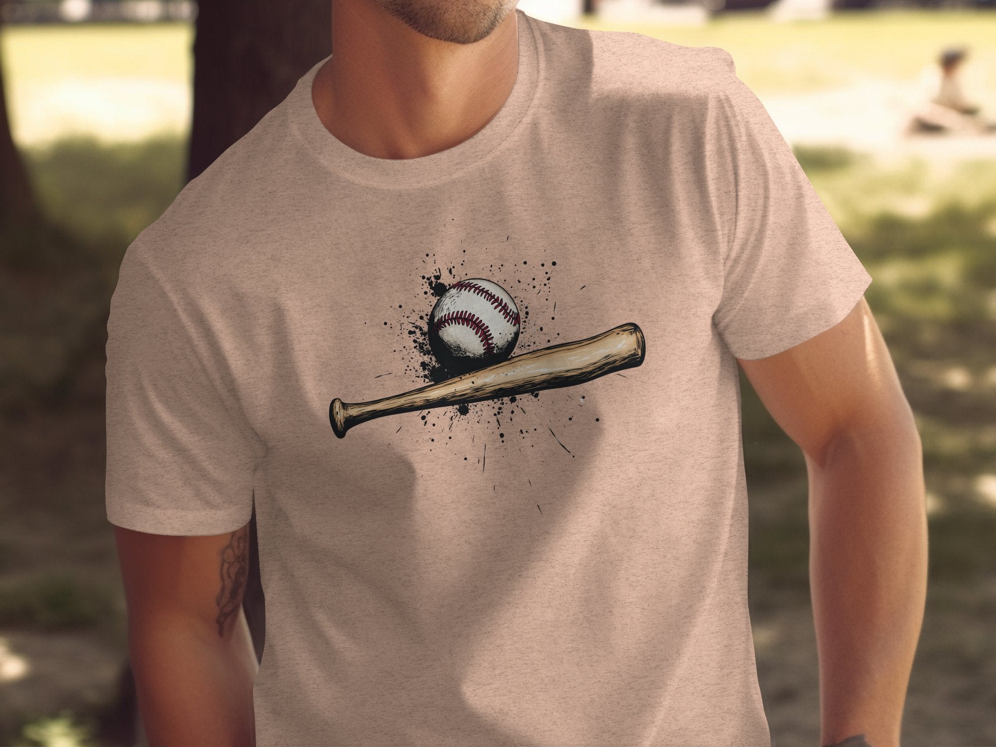 Vintage Baseball Bat and Ball Illustration T-shirt product