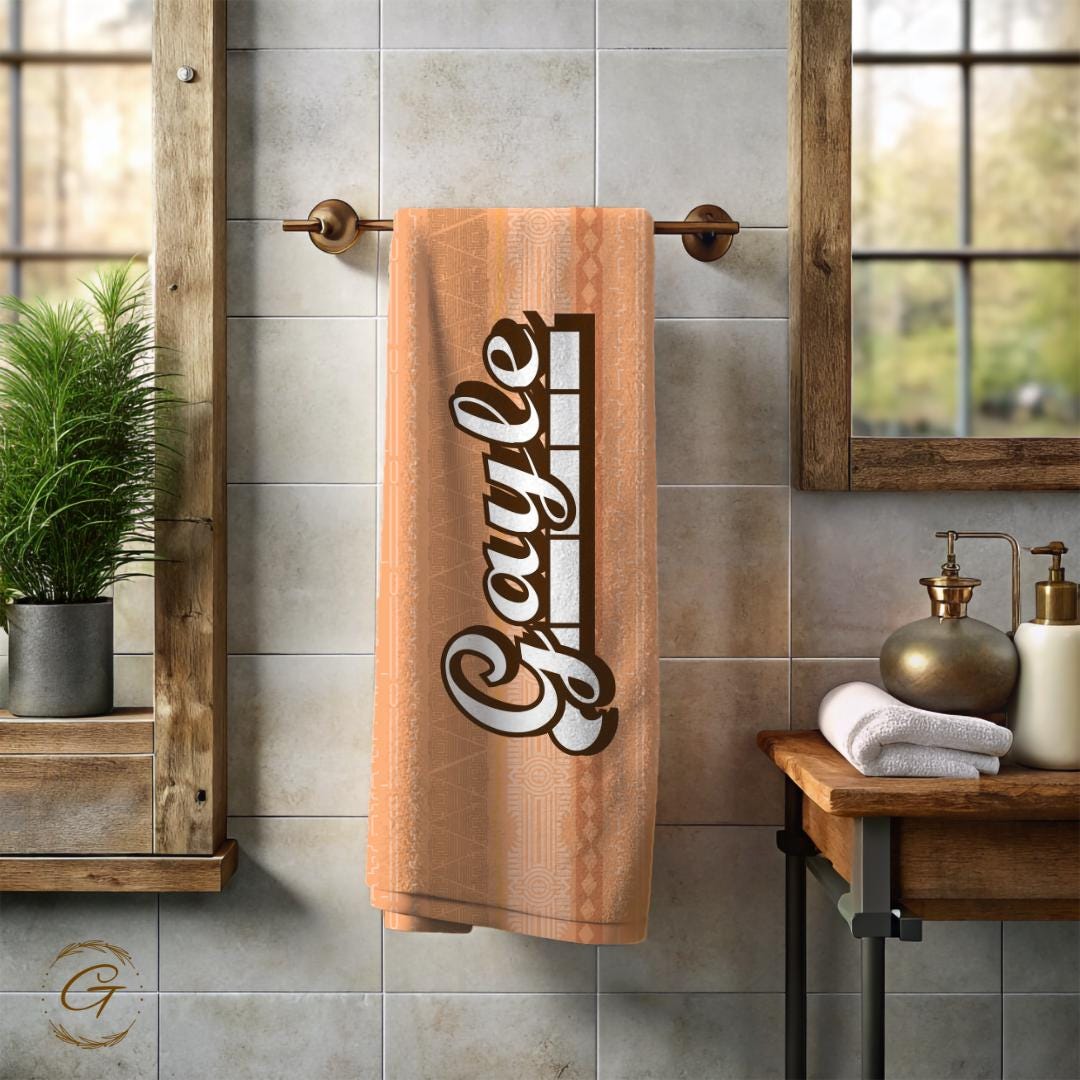 Aztec Design With Personalized Name Beach Towel