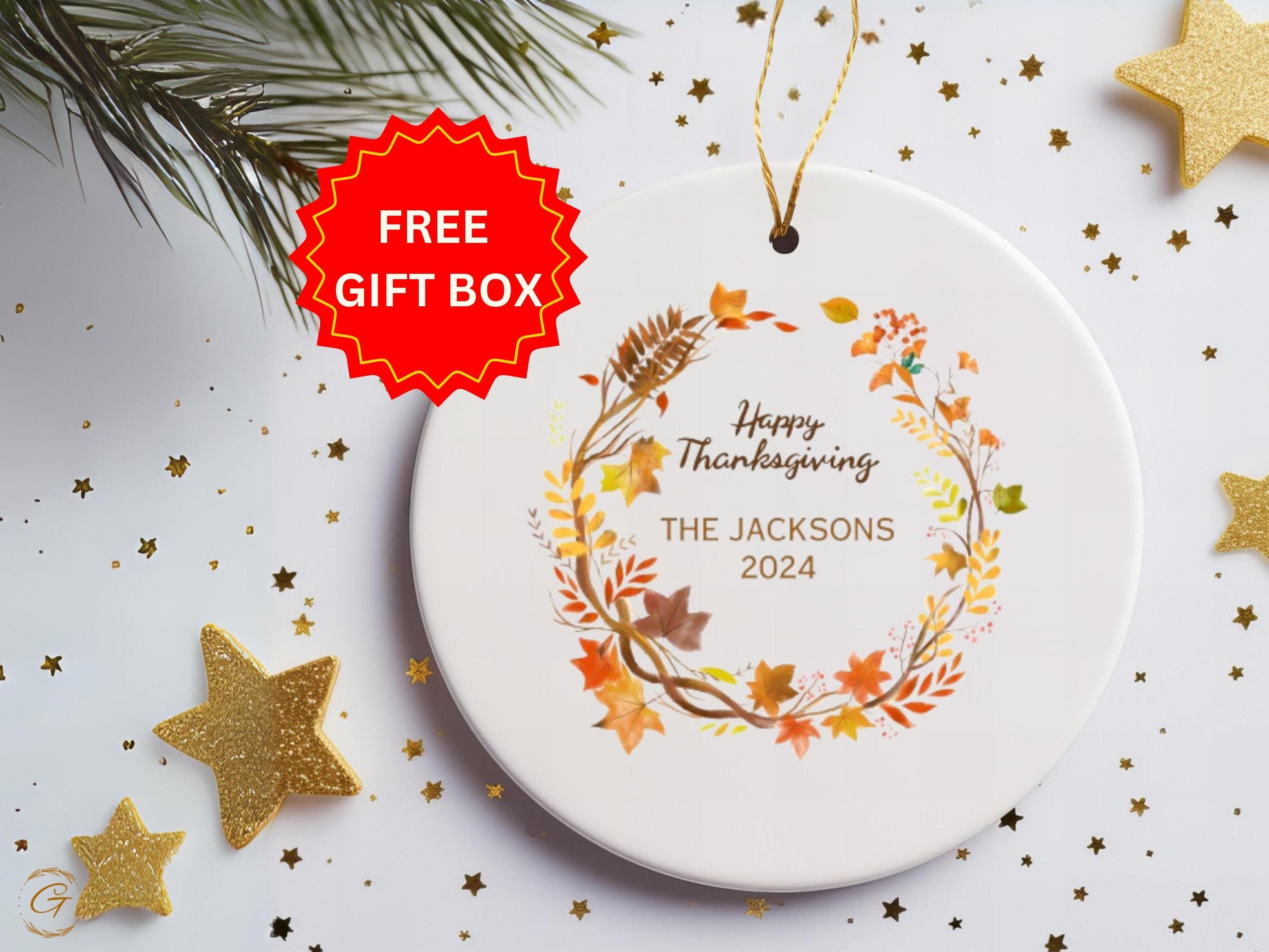 Thanksgiving Wreath Ornaments, Customizable Thanksgiving Decor