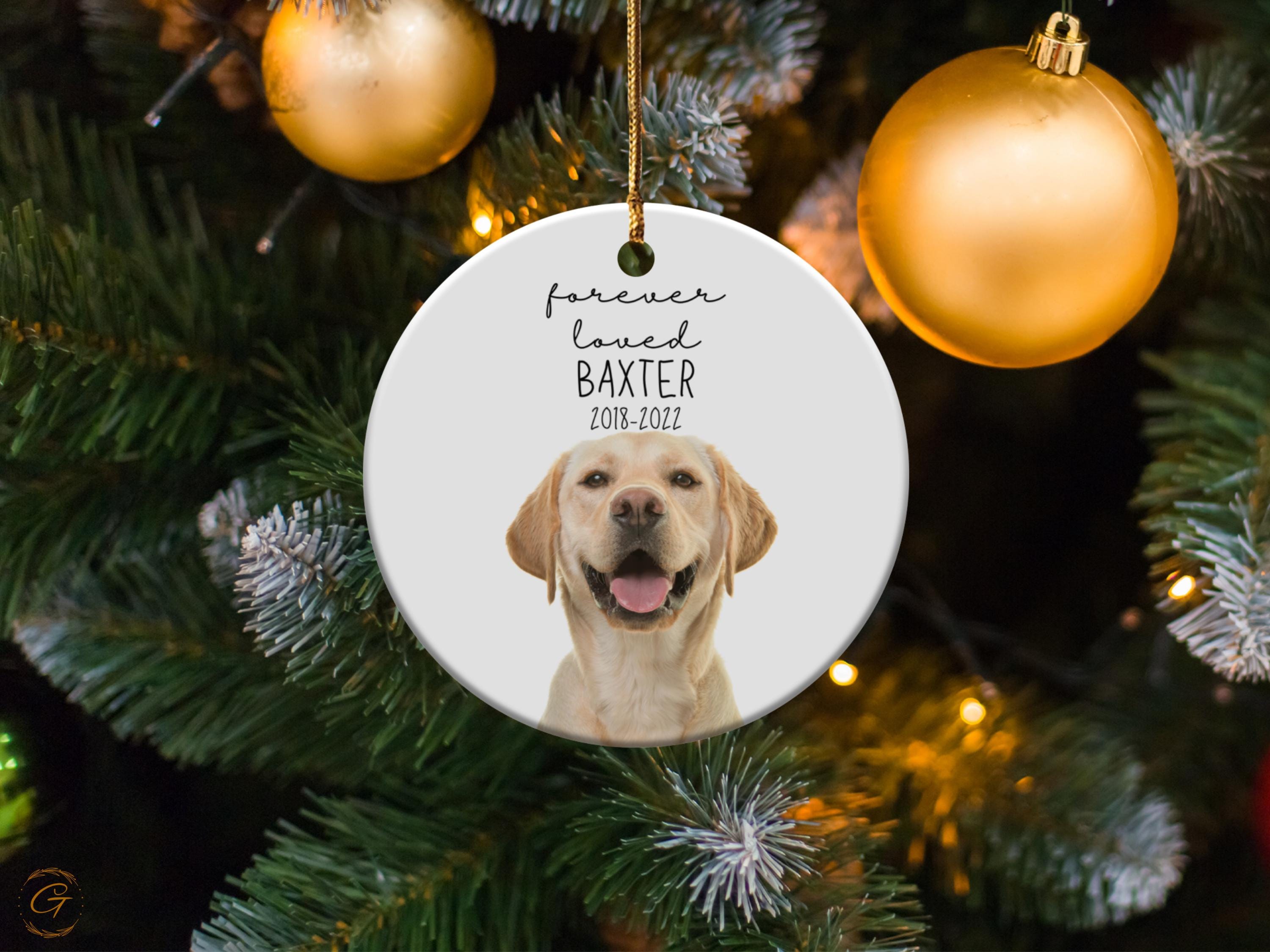 Personalized Memorial Dog Ornament, Custom Dog Photo Ornament, Dog Memorial Christmas Ornament, Pet Loss Gift, Personalized Dog Pet Memorial