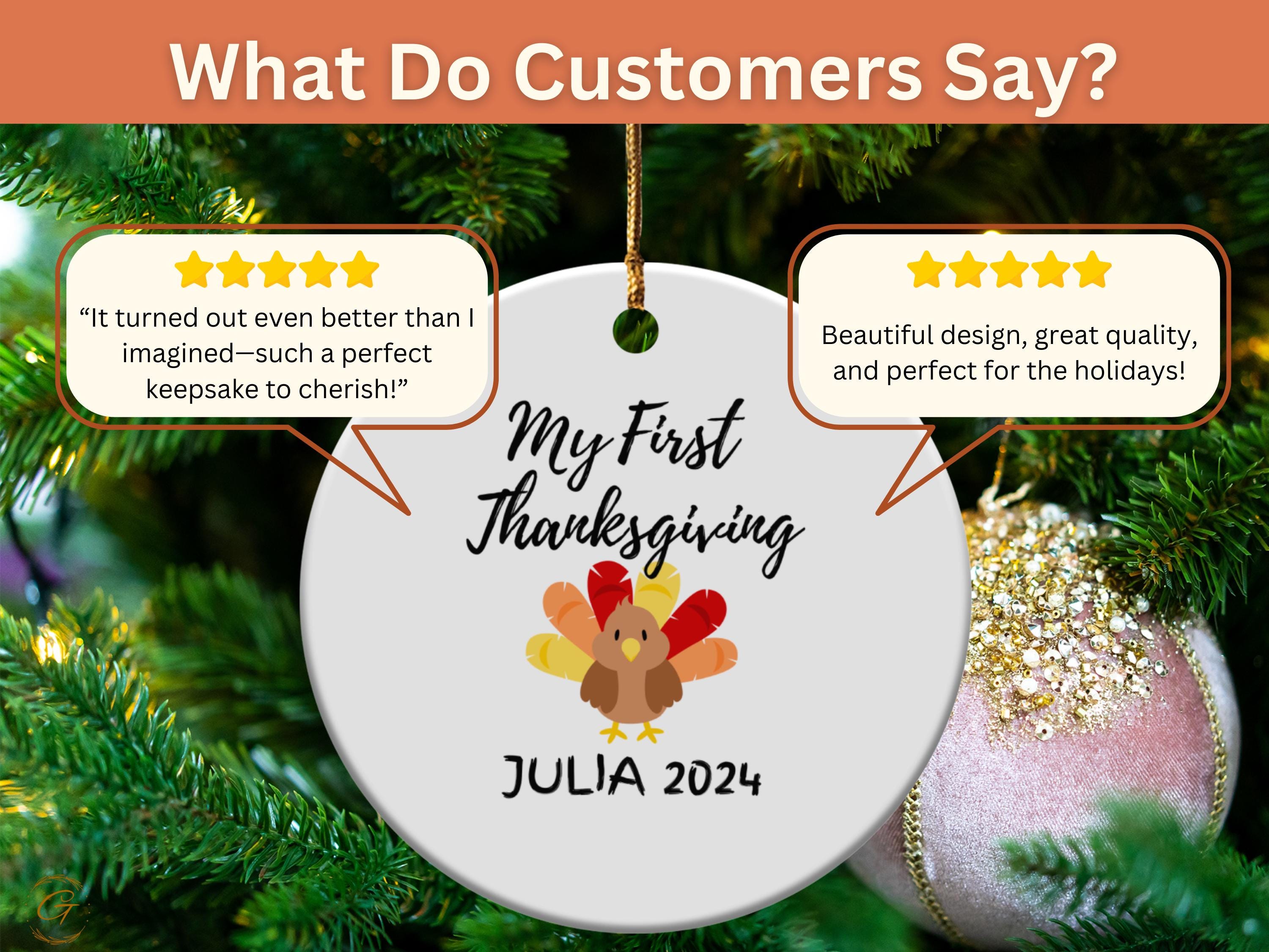 Personalized First Thanksgiving Ornament 2024, Turkey Keepsake, Babys First Holiday Decoration, Cute Fall Gift Personalized, Custom Ornament