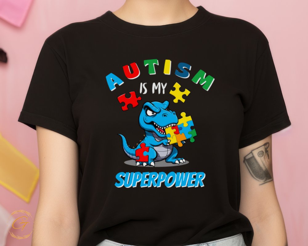 Autism Is My Superpower Dinosaur T Shirt product