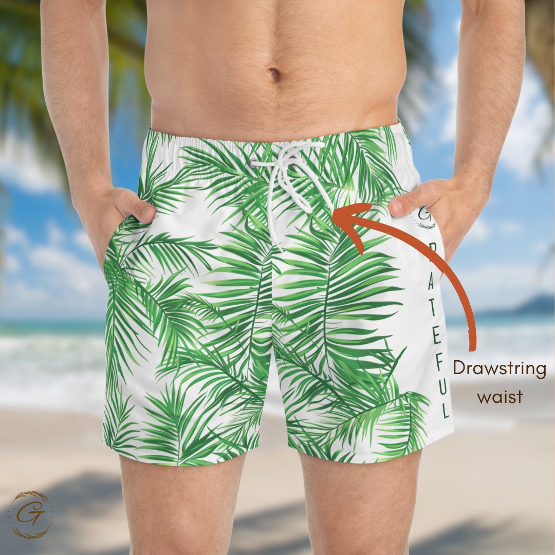 Tropical Palm Tree AOP Design Swim Trunks