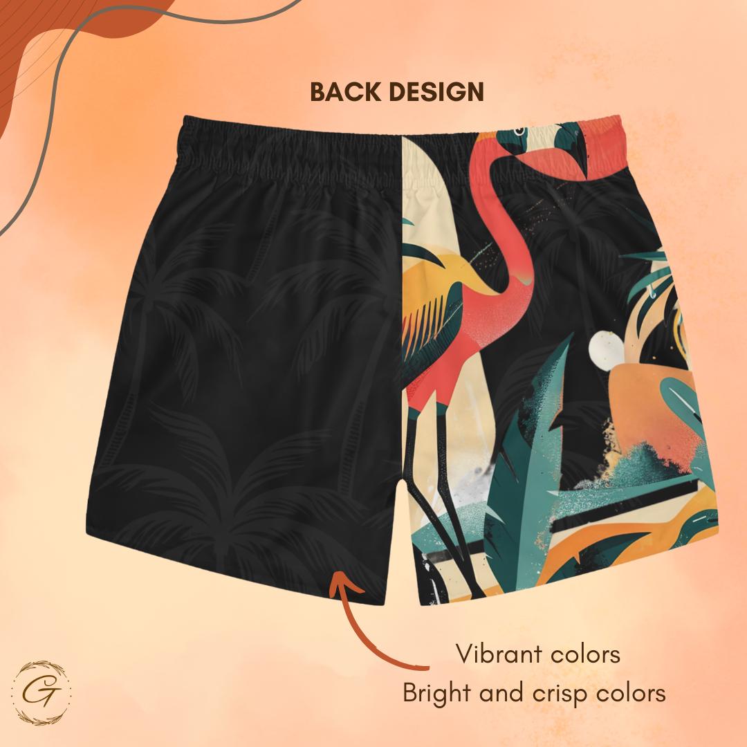 Tropical Flamingo All Over Print Design Men's Swim Shorts