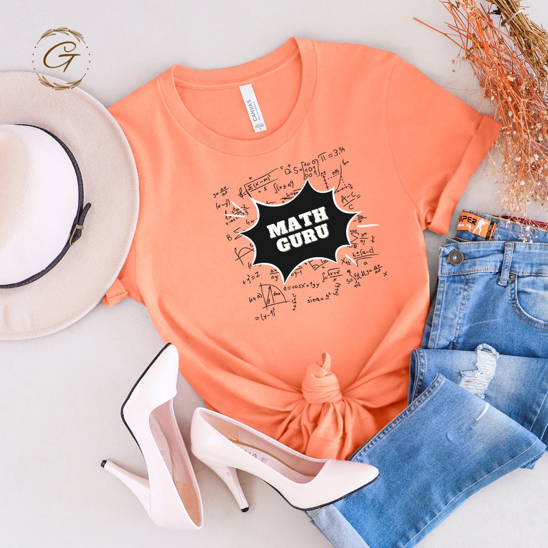 Teachers Tshirt Math Guru Graphic Comfy Tee for Educators