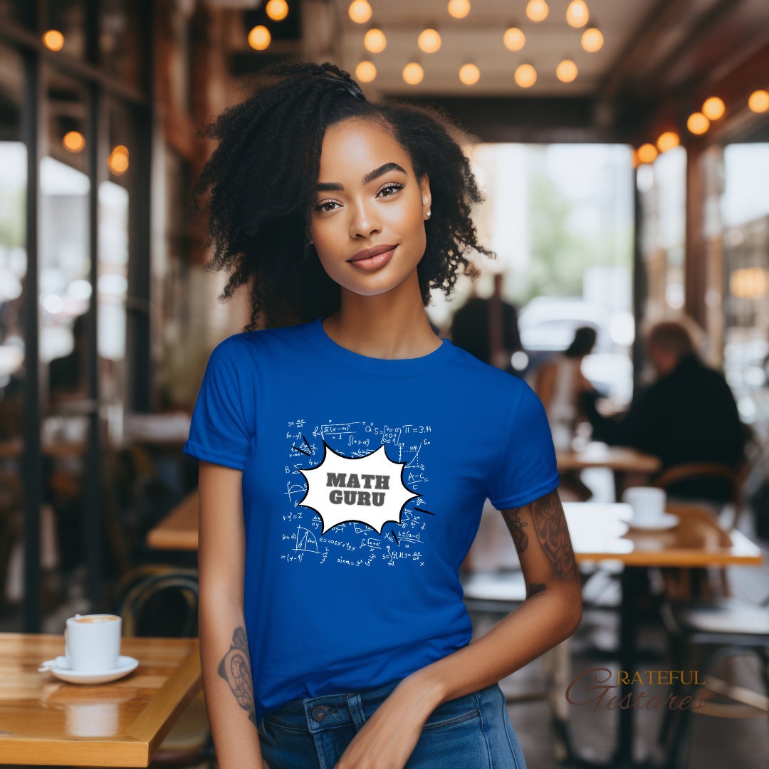 Teachers Tshirt Math Guru Graphic Comfy Tee for Educators