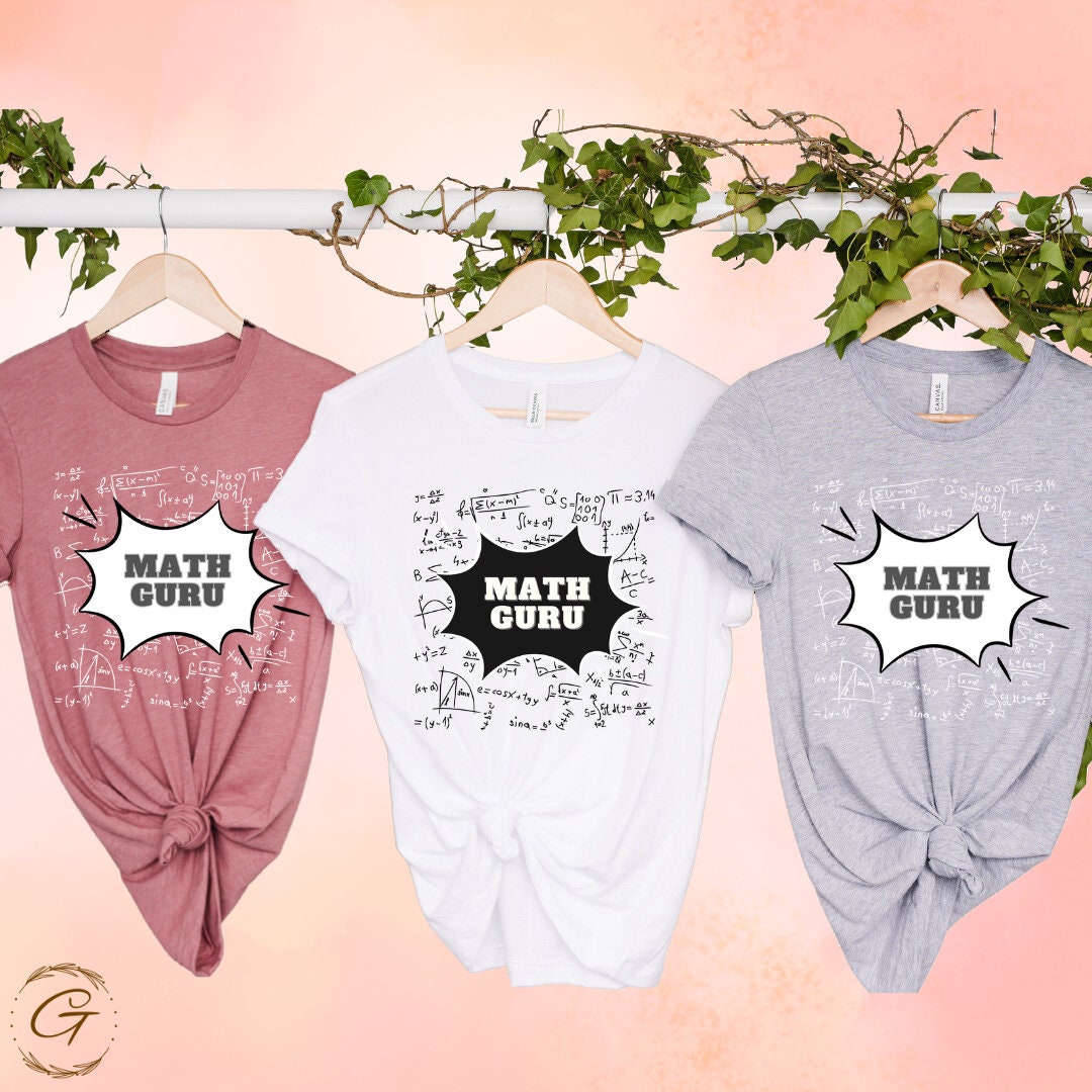 Teachers Tshirt Math Guru Graphic Comfy Tee for Educators