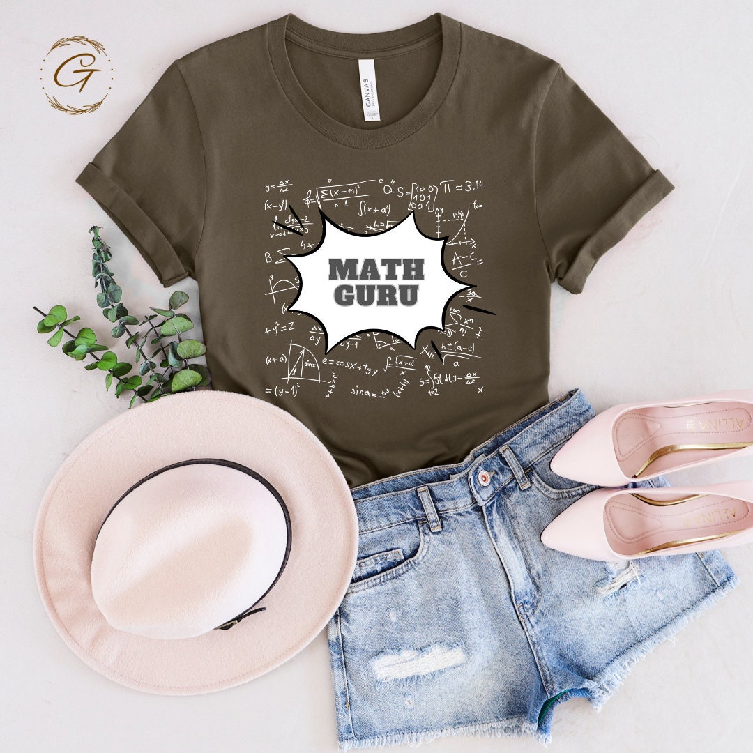 Teachers Tshirt Math Guru Graphic Comfy Tee for Educators