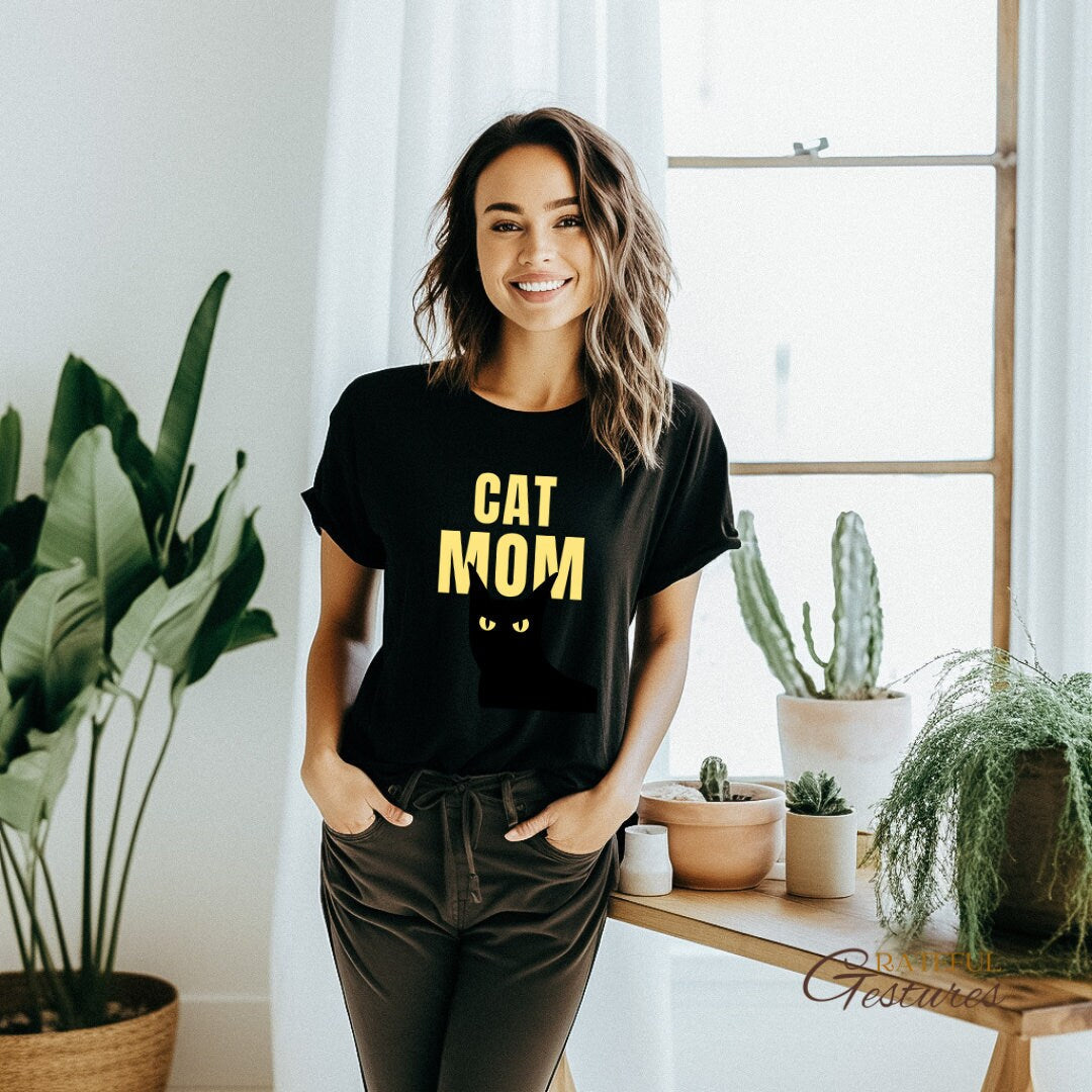 Cat Mom Shirt Soft & Stylish Comfy Pure Cotton Casual Tee