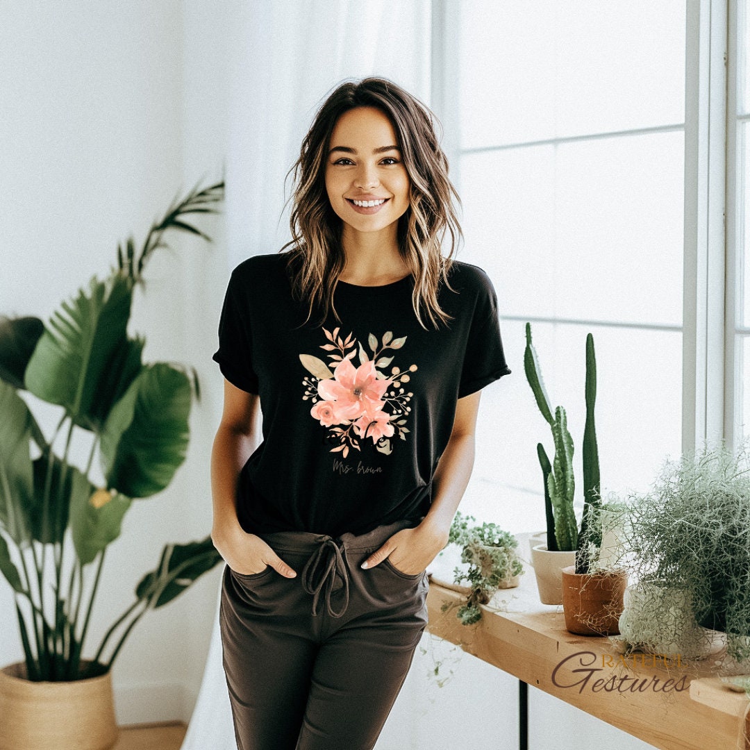 Teachers Tshirt, Custom Floral Design Tee for Teacher Appreciation Week