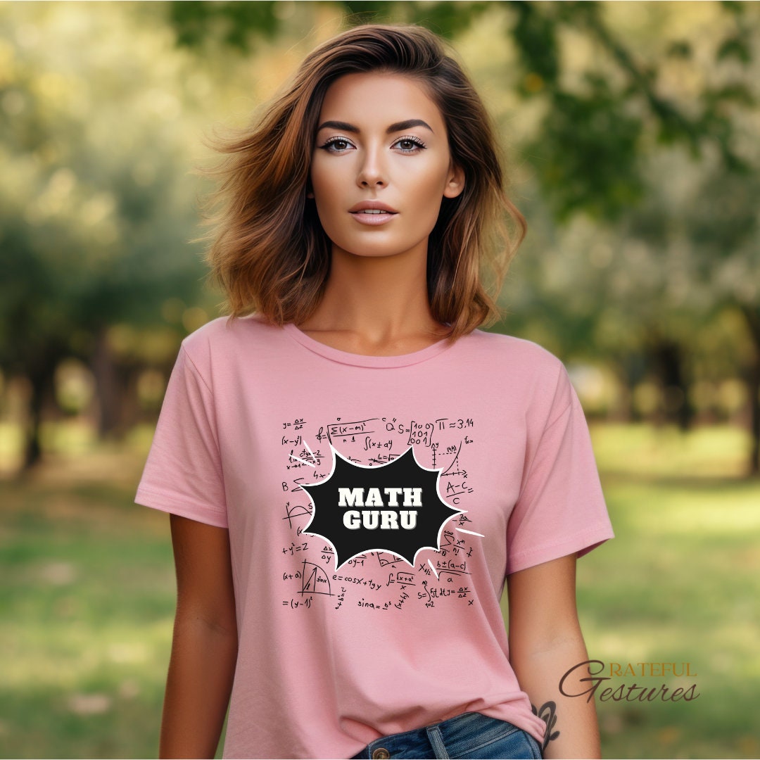 Teachers Tshirt Math Guru Graphic Comfy Tee for Educators