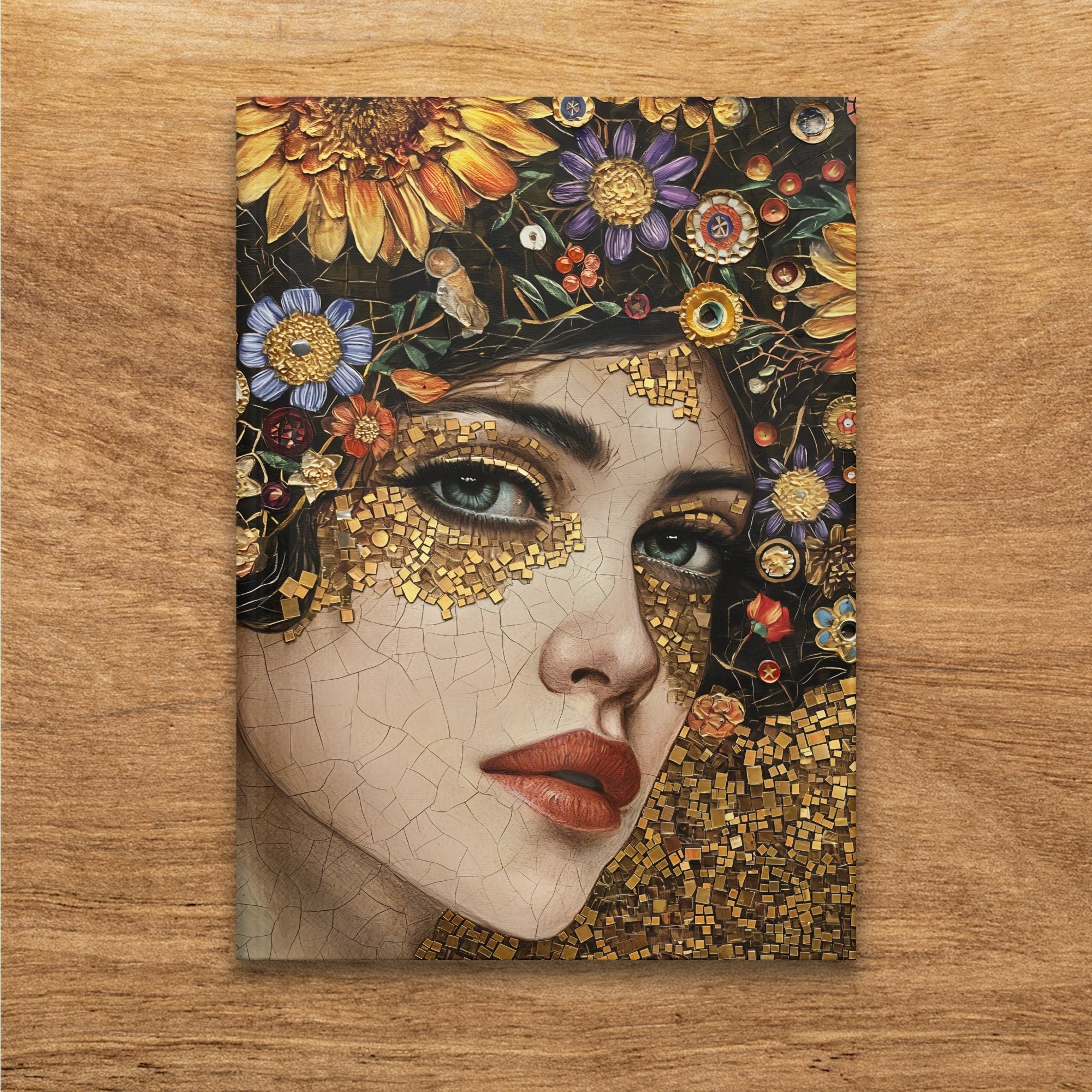 Artistic Floral Mosaic Woman's Notebook