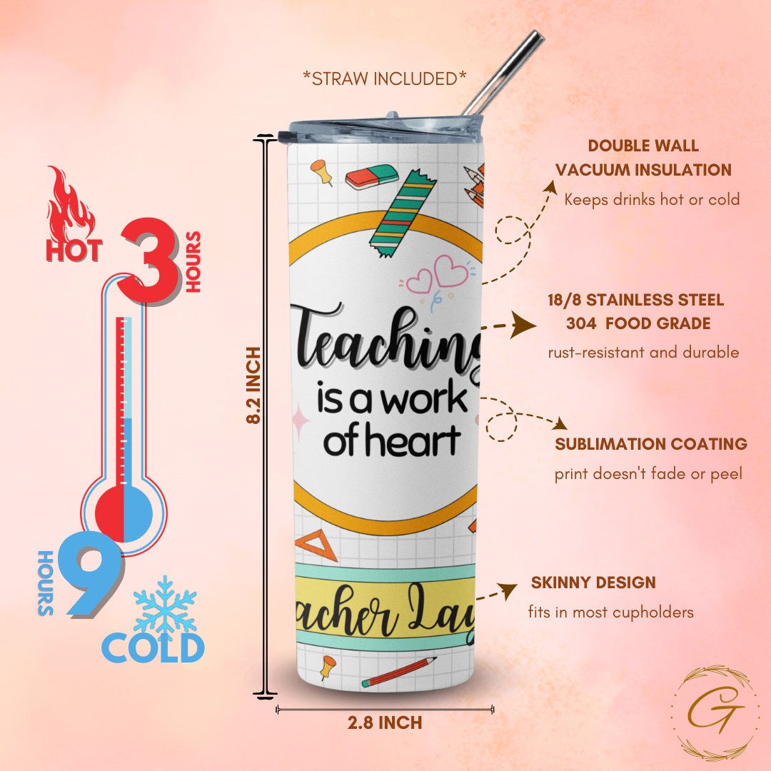 Heartfelt Quotes Teacher Tumblers: Appreciation Gift for Educators